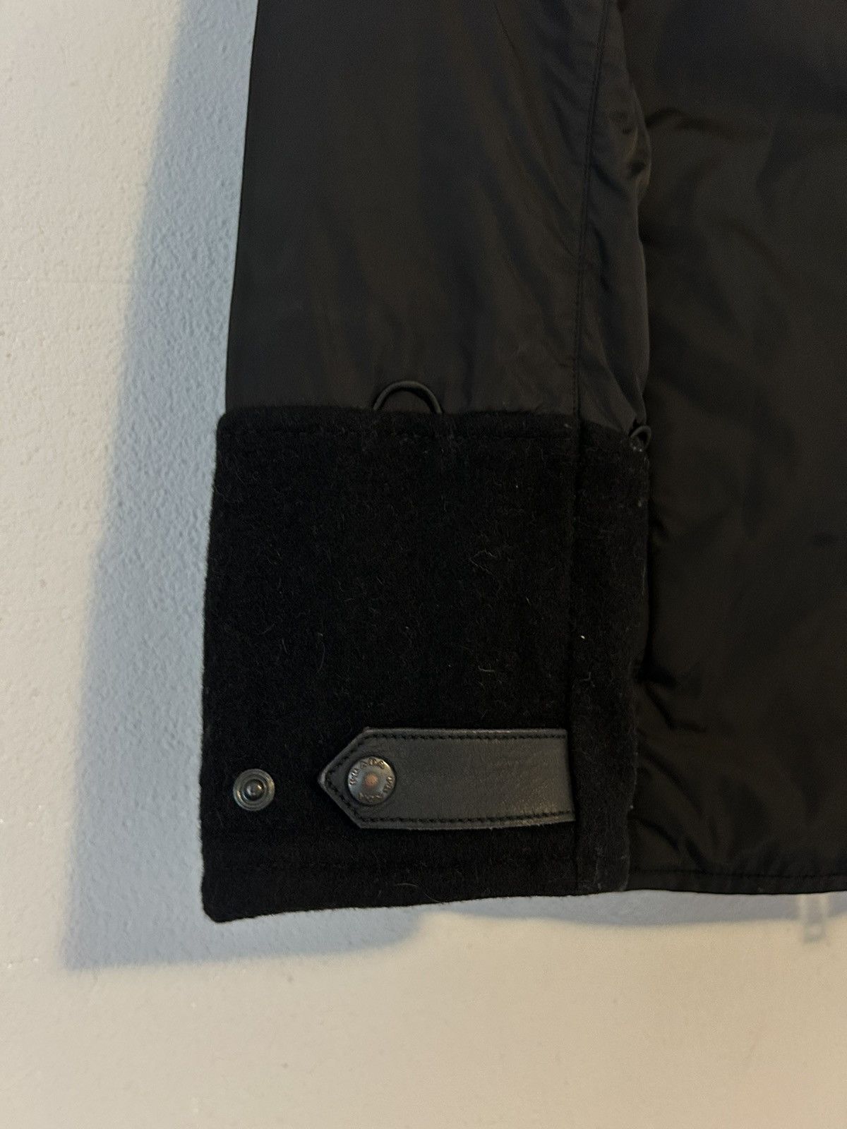 Prada Black Nylon Jacket with Wool and Leather Details Size S / US 4 / IT 40 - 6 Thumbnail