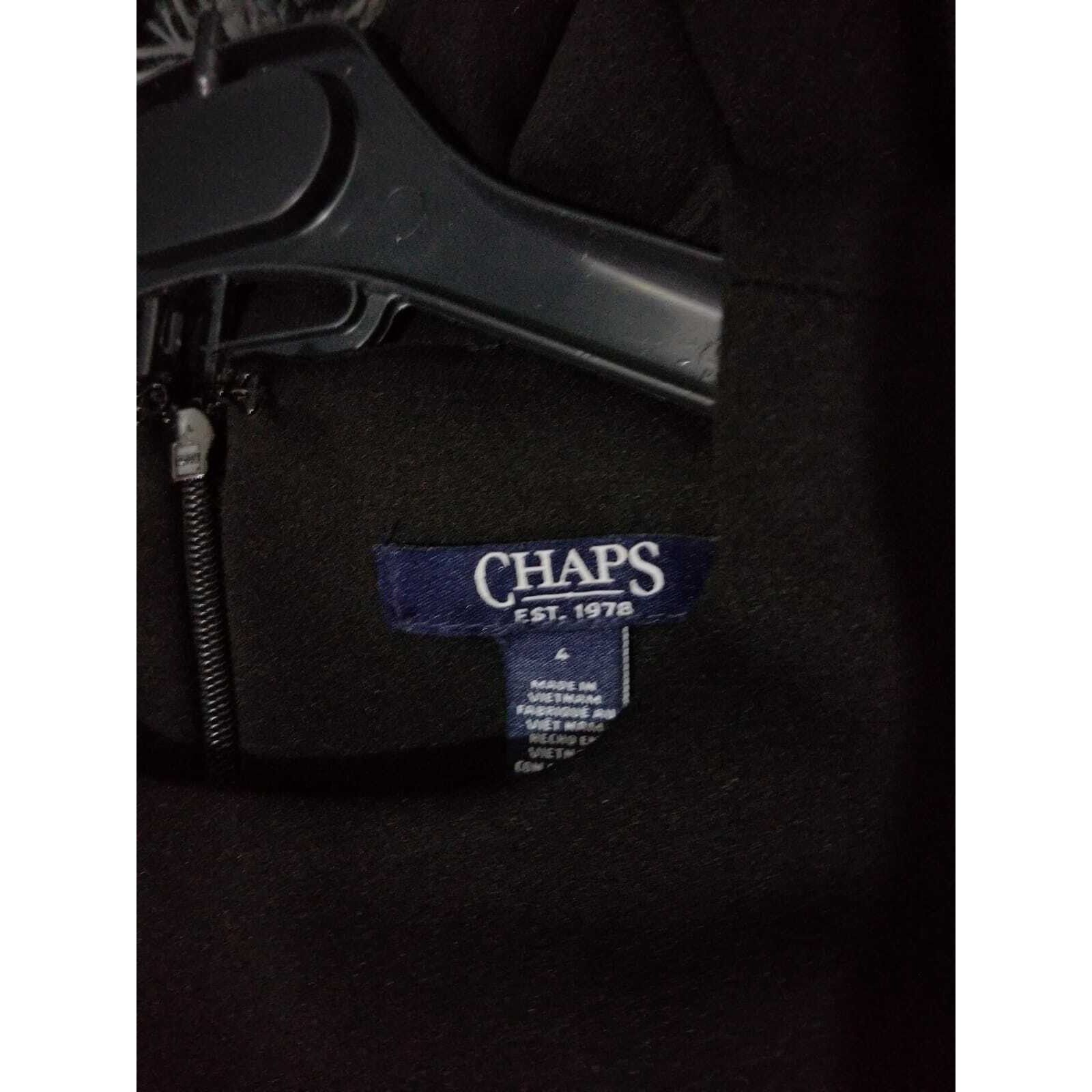 Chaps Elegant Chaps Sz 4 Black Sheath Dress with Flutter Sleeves f Size S / US 4 / IT 40 - 7 Thumbnail
