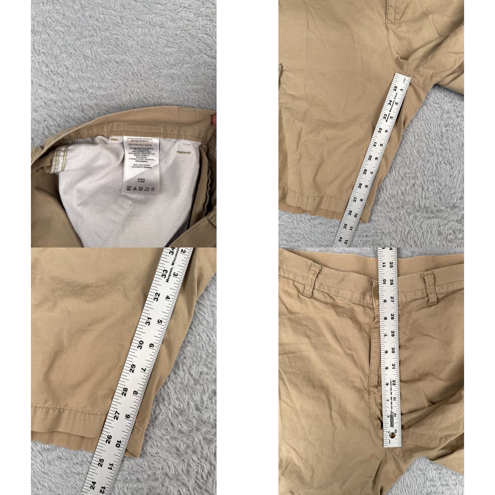 Vintage Columbia Mens Cargo Shorts 32 Beige 100% Cotton Nylon Twill Zip Fly Pockets Logo Casual Cargo Short Regular Rise 10 In Inseam 10 in Men Size US 32 / EU 48 - 8 Thumbnail