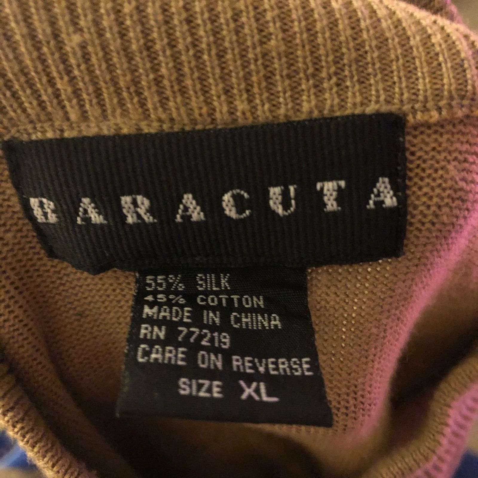 Baracuta Baracuta Men’s size XL tan mockneck sweater silk cotton knit Size US XL / EU 56 / 4 - 3 Thumbnail