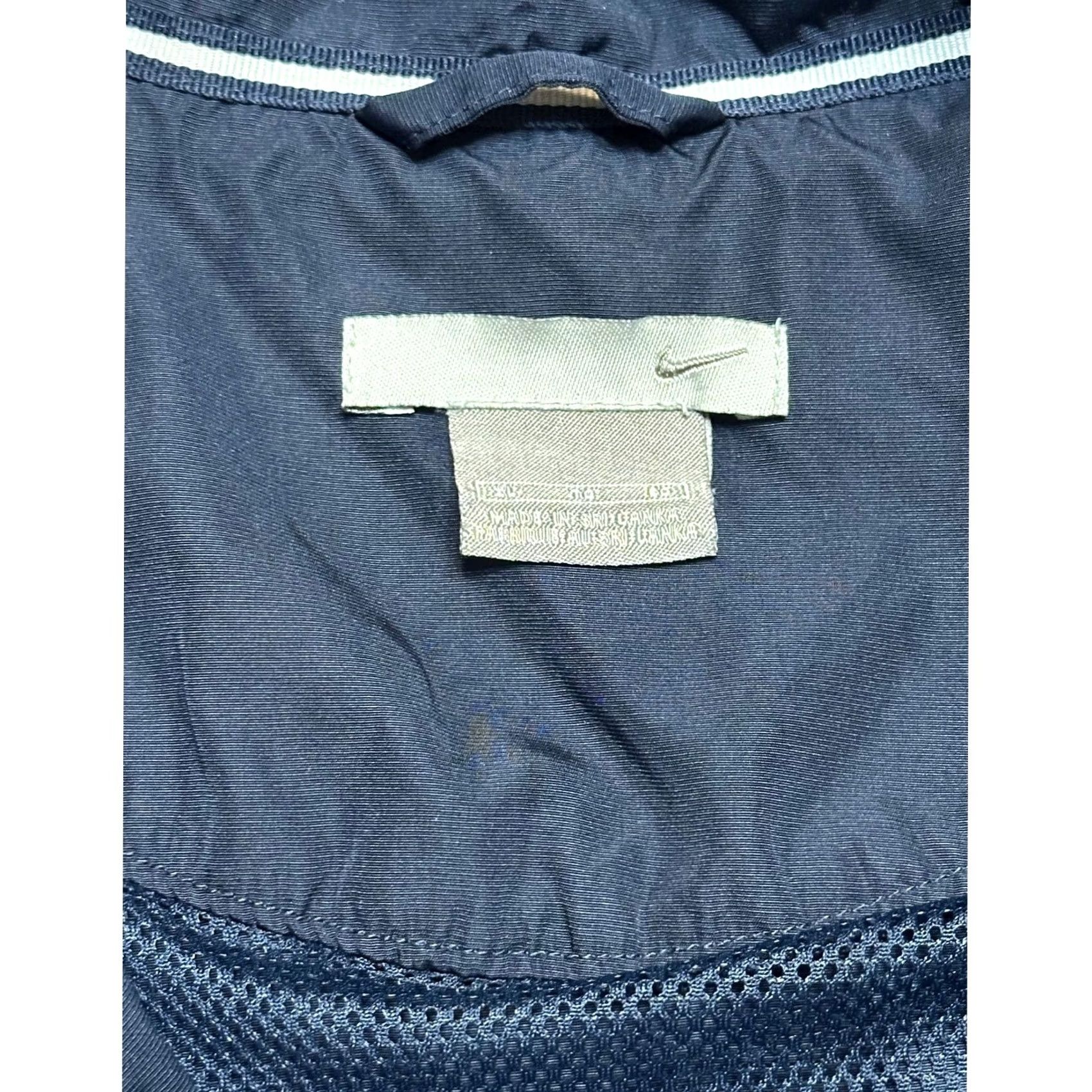 Nike VINTAGE Nike Y2K Windbreaker Jacket XL Blue Full Zip Striped Embroidered Swoosh Mens Size US XL / EU 56 / 4 - 6 Thumbnail