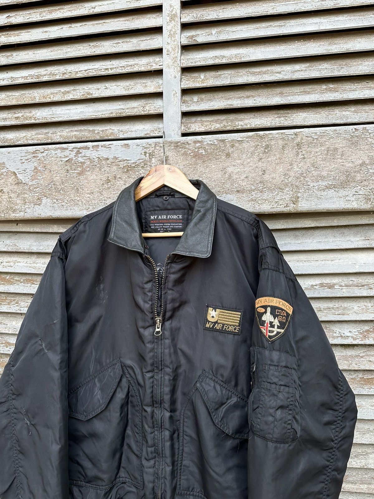 Vintage 🪖Vintage THRASHED MV AIR FORCE OVERSIZED BOMBER JACKET Size US XXL / EU 58 / 5 - 6 Thumbnail