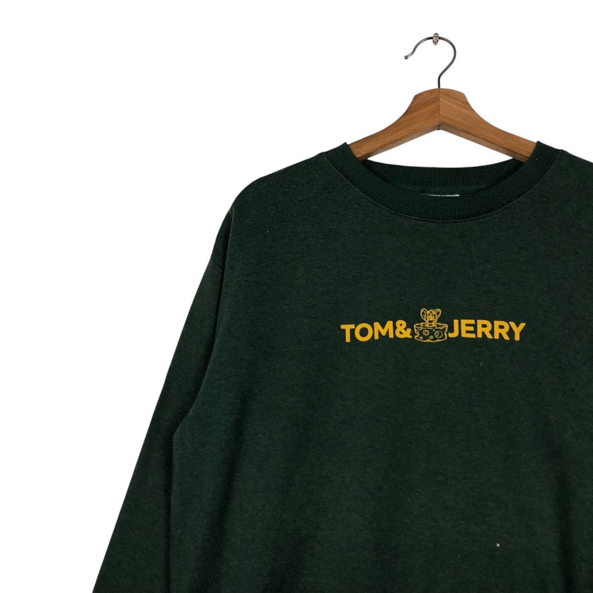 Cartoon Network 📌Rich Green Vintage Sweatshirt Cartoon Tom & Jerry Big Logo Size US M / EU 48-50 / 2 - 8 Thumbnail