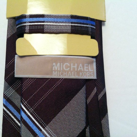 Michael Kors MICHAEL KORS MEN'S NEW BROWN 100%SILK TIE WIDTH: 3" Size ONE SIZE - 3 Thumbnail