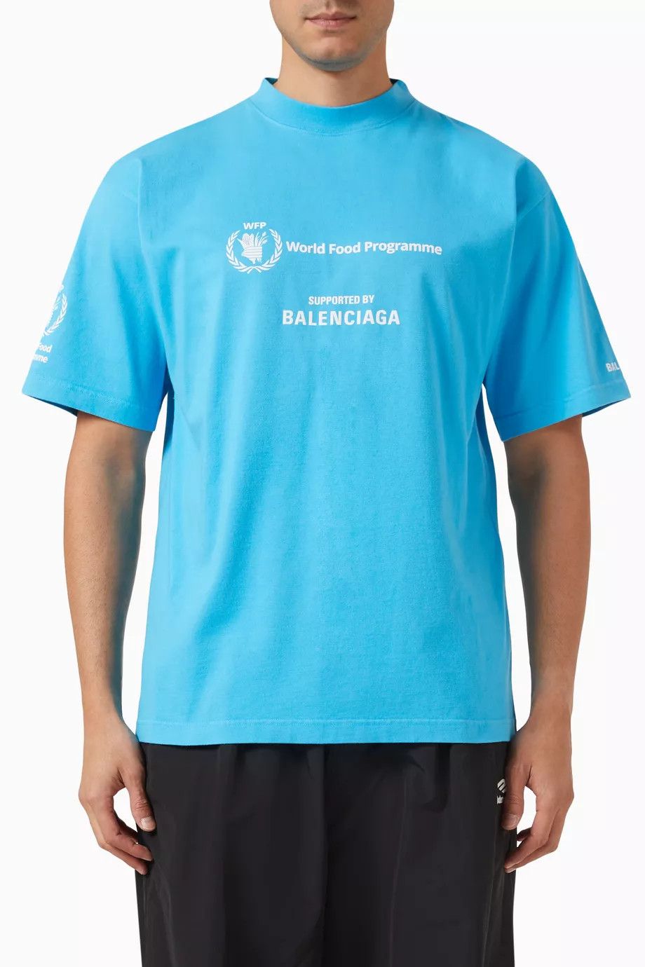 Balenciaga o1bcso1str0125 Dup / Medium Fit T-Shirt in Azure Blue/White Size US M / EU 48-50 / 2 - 3 Thumbnail