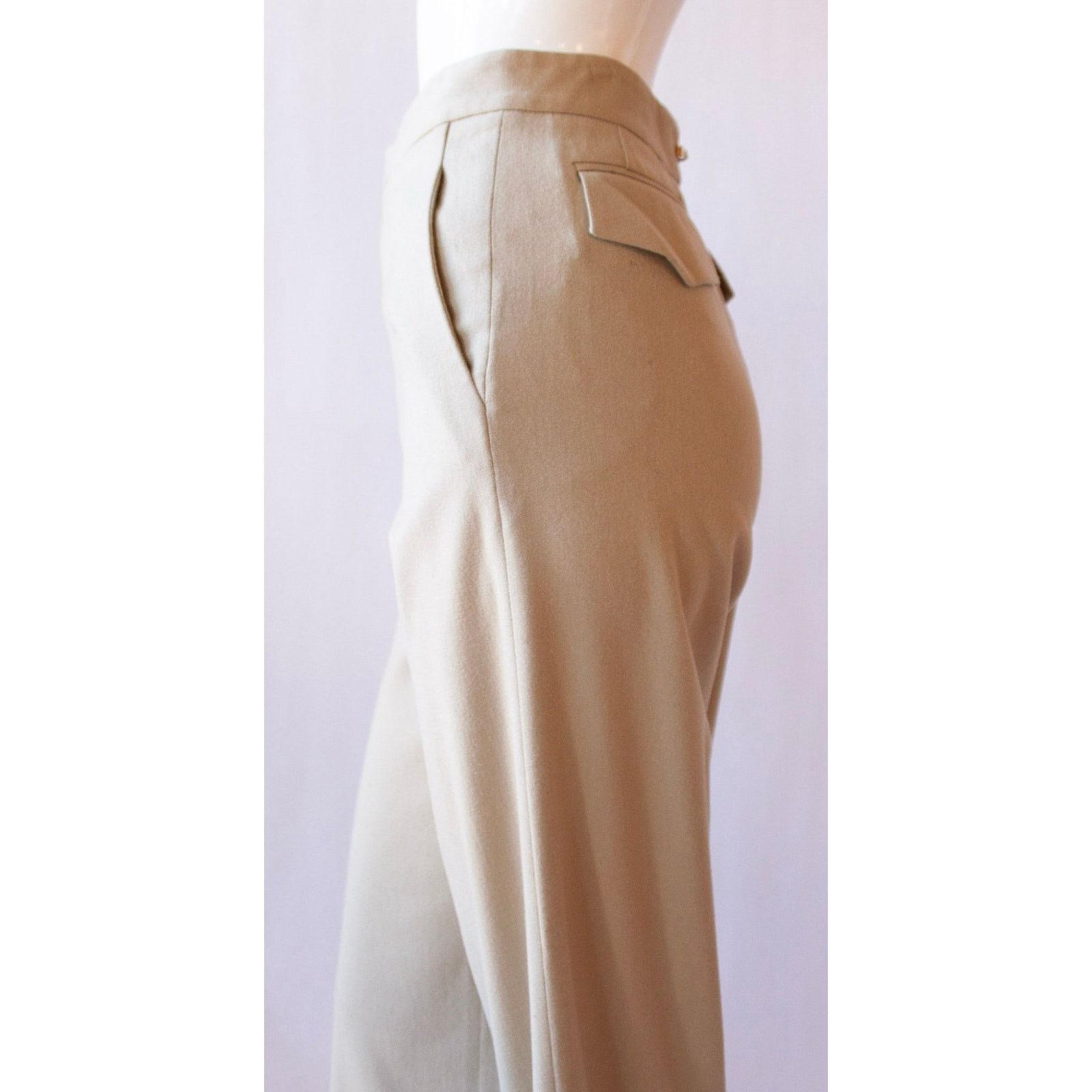 Gucci Vintage Gucci Wool Tan Wide Leg Culotte Trousers Size 30" / US 8 / IT 44 - 4 Thumbnail