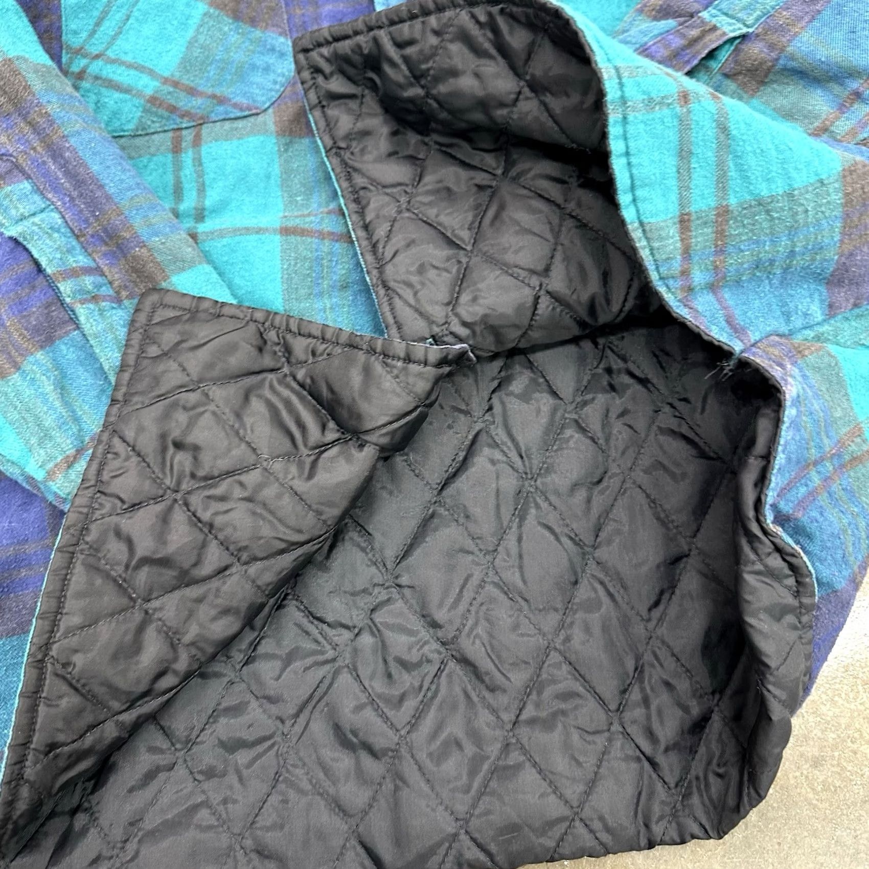 Sears VINTAGE Sears The Men’s Store Blue Plaid Flannel Quilted Lined Jacket Large 80s Size US L / EU 52-54 / 3 - 4 Thumbnail