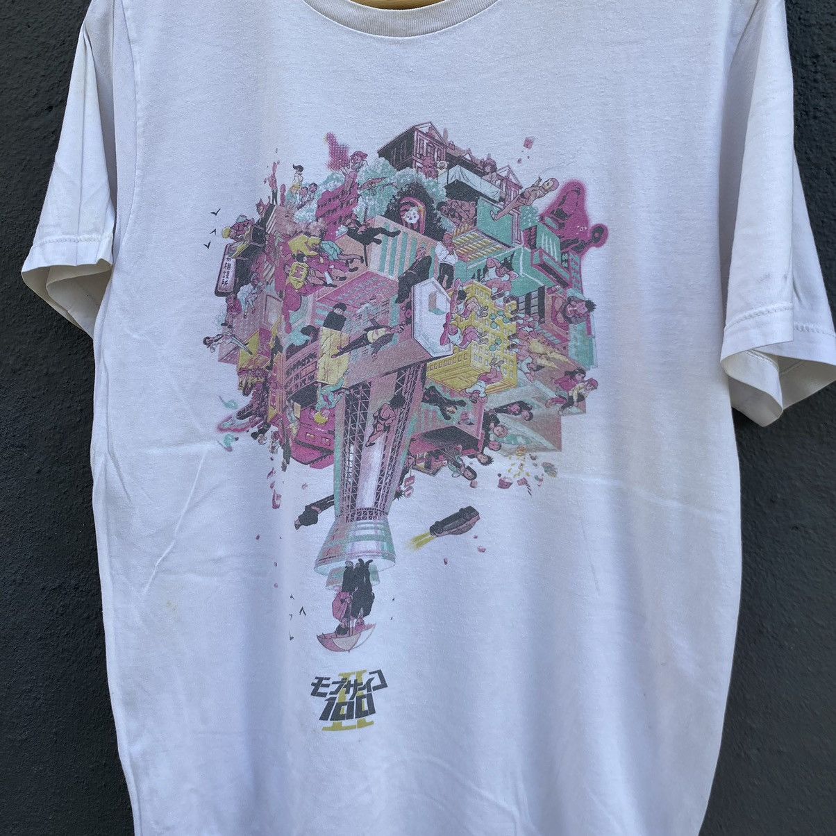 Anime Thrashed Mob Psycho 100 Cyberpunk Anime ERD GRUNGE TEE Size US M / EU 48-50 / 2 - 2 Thumbnail