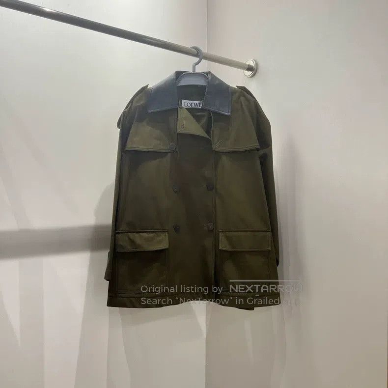 Loewe Loewe Classic Double-breasted Leather-trimmed Jacket Size XXS / US 00 / IT 34 - 1 Thumbnail