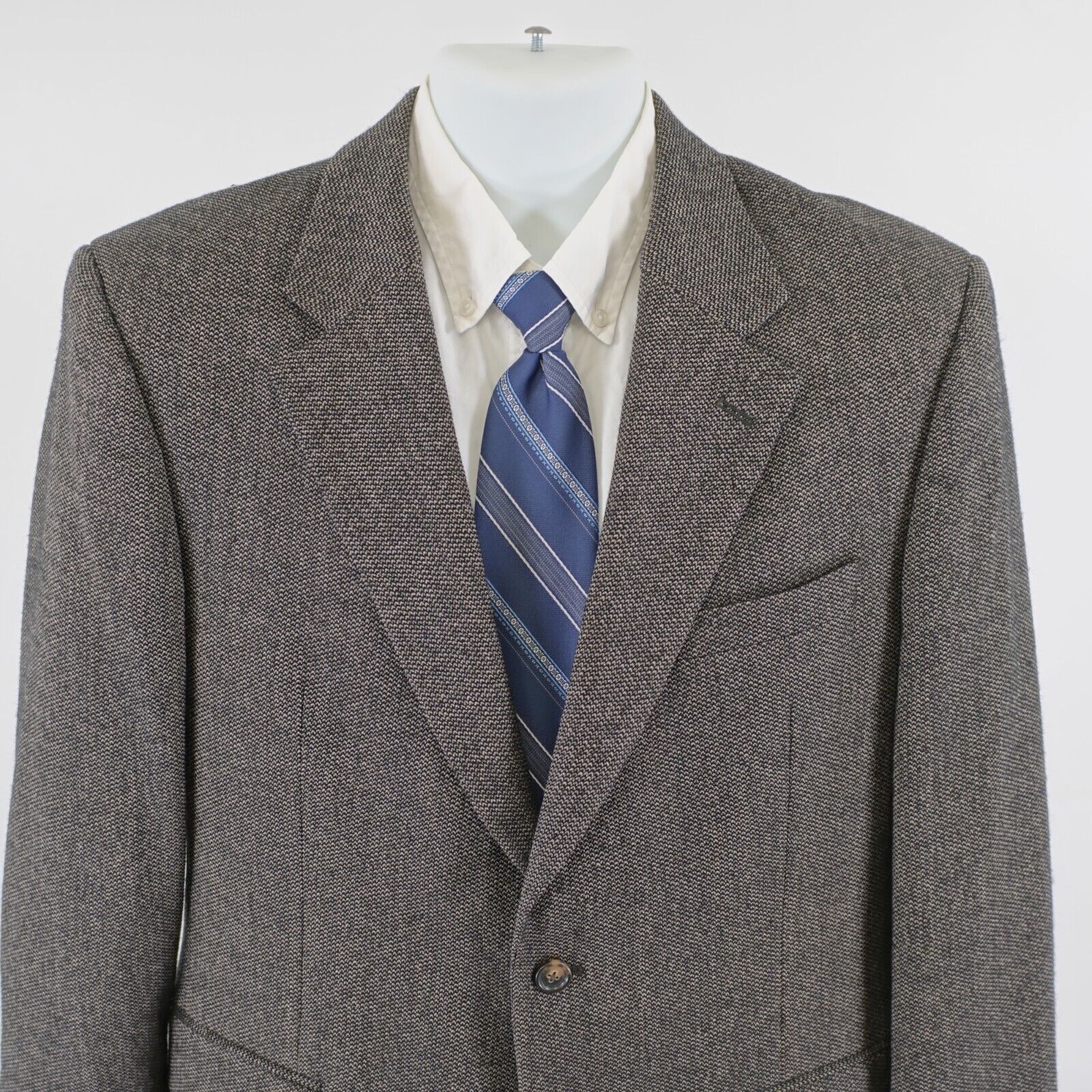 Jos. A. Bank Jos A Bank Tweed Wool Black & Tan Check 2 Button Sport Coat Size 40R - 1 Thumbnail