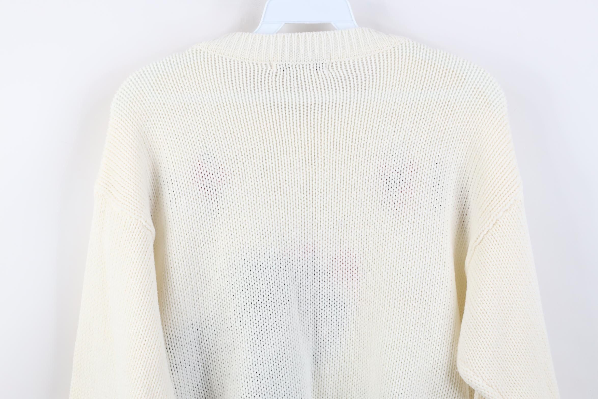Vintage Vintage 80s 90s Abstract Dog Flower Heart Ribbed Sweater Size L / US 10 / IT 46 - 10 Thumbnail