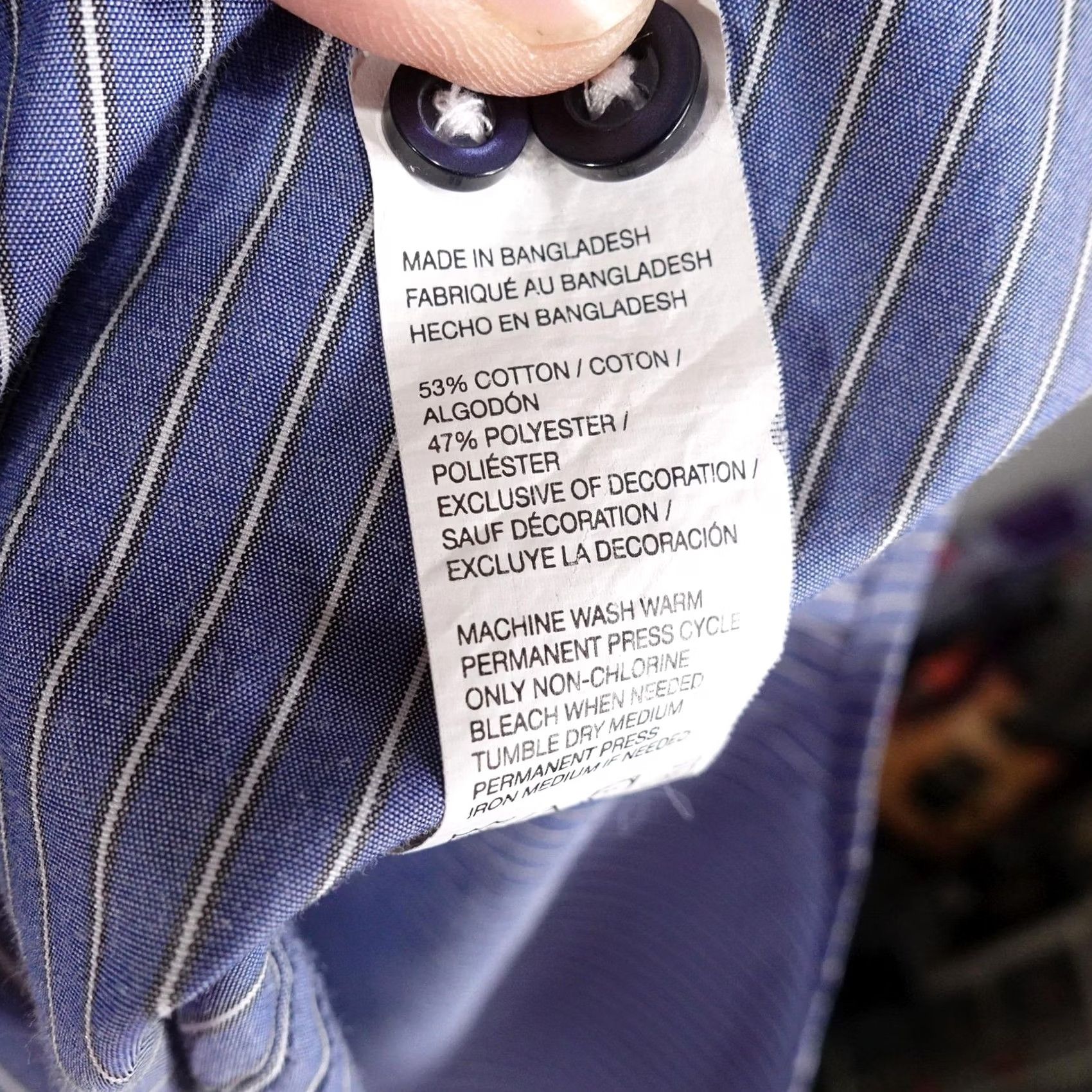 Izod IZOD Shirt Mens M Blue Striped Long Sleeve Button Regular Fit Casual Size US M / EU 48-50 / 2 - 7 Thumbnail