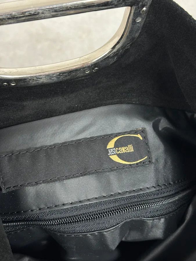 Just Cavalli 2000s Cavalli Pure Black Leather Metal Handle Bag Size ONE SIZE - 8 Thumbnail
