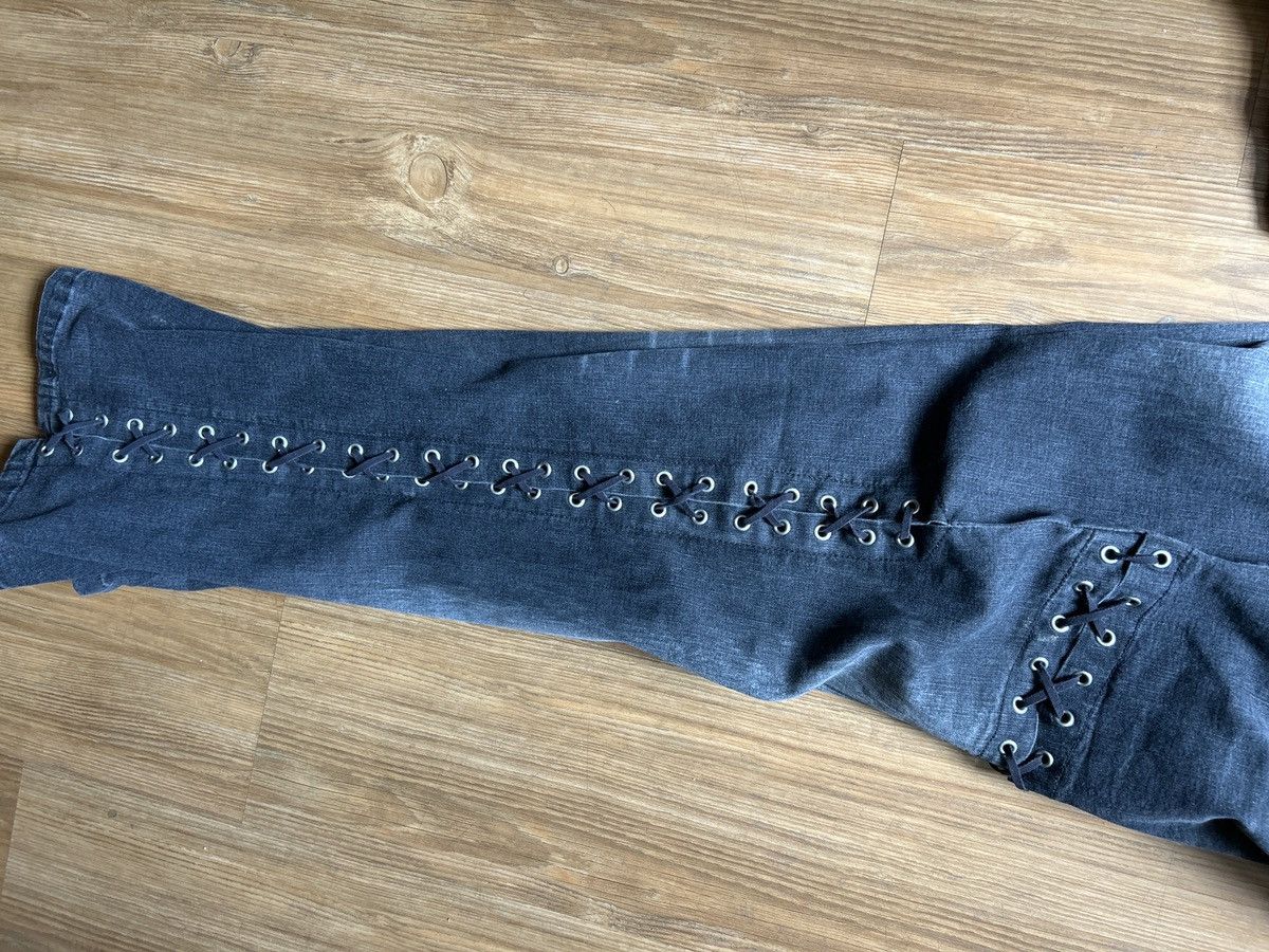 Vintage Vintage Y2K Pelle Pelle Washed Denim Lace-Up Jeans Size US 34 / EU 50 - 2 Preview