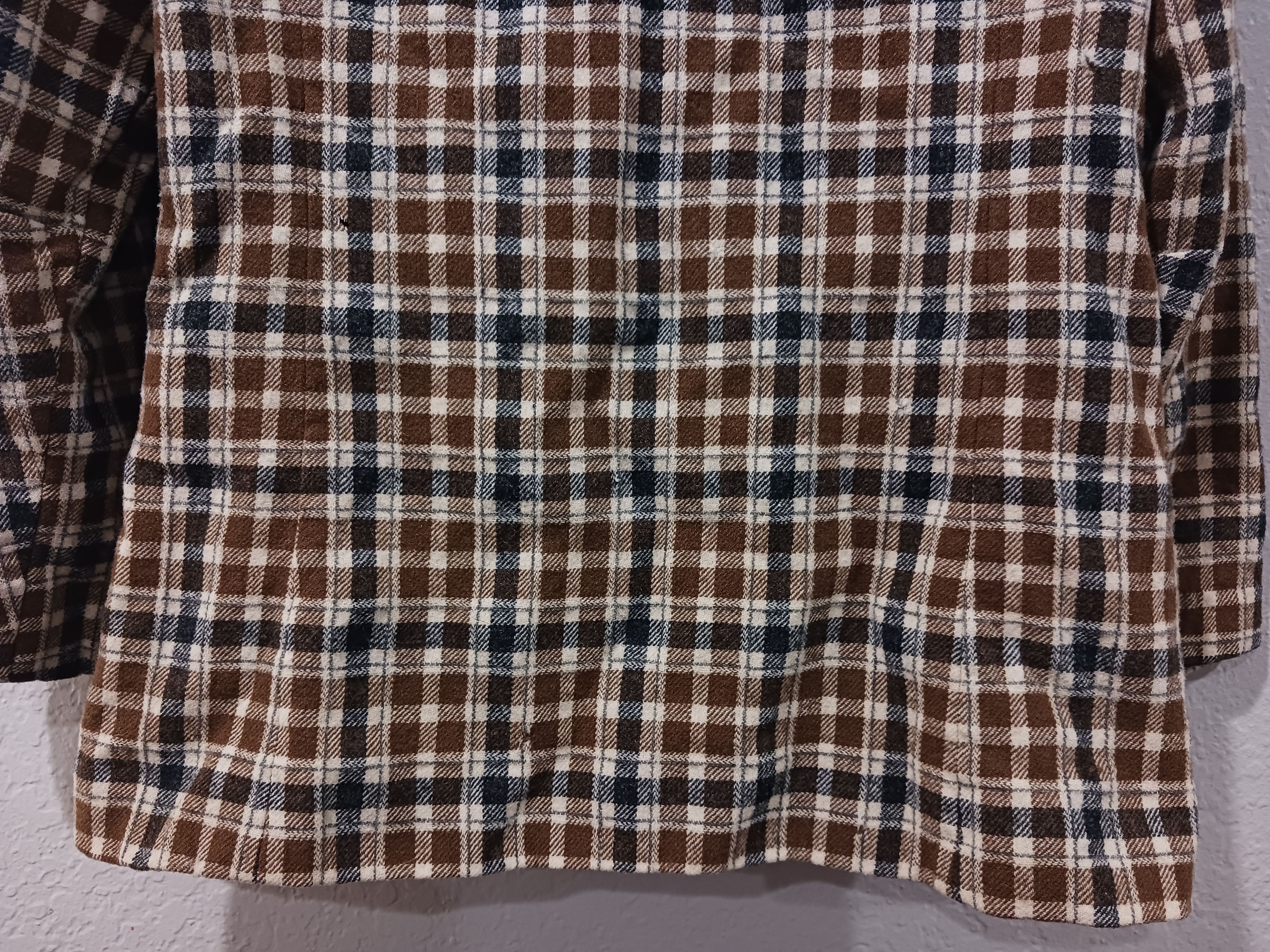 Pendleton × Vintage Pendleton Vintage 1970s Brown Plaid Blazer Suit Style Jacket Size XL / US 12-14 / IT 48-50 - 6 Thumbnail