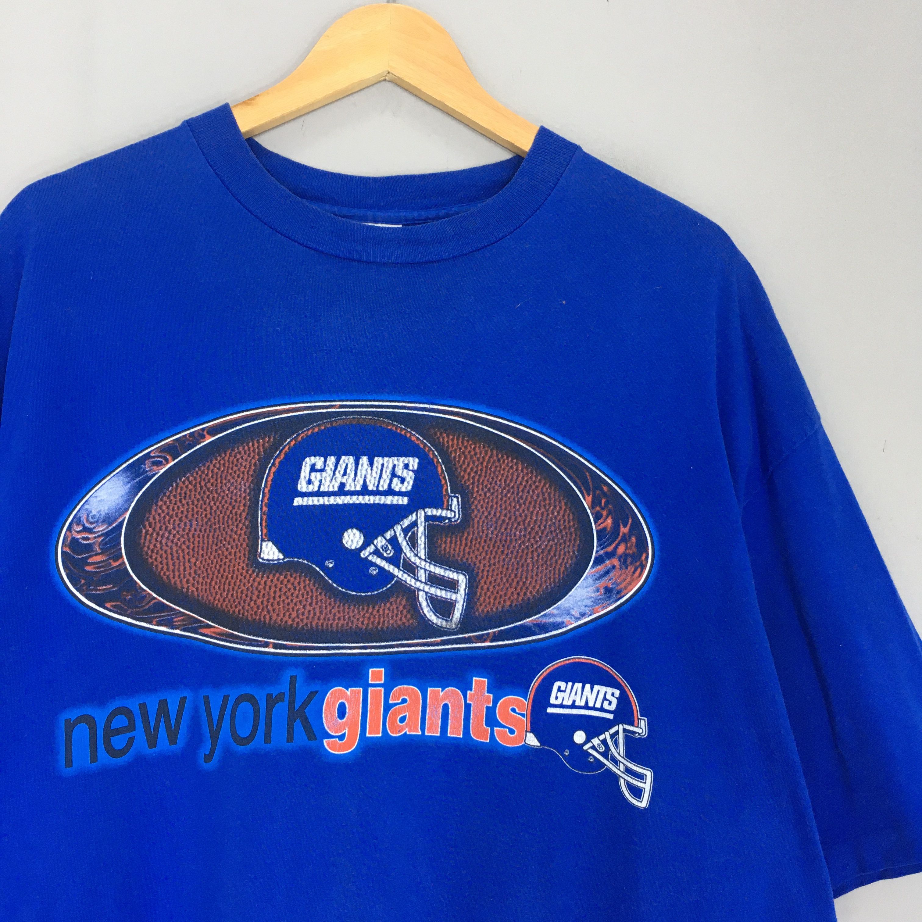 NFL Vintage 90s New York Giants NFL Blue T Shirt XXLarge Size US XXL / EU 58 / 5 - 2 Thumbnail
