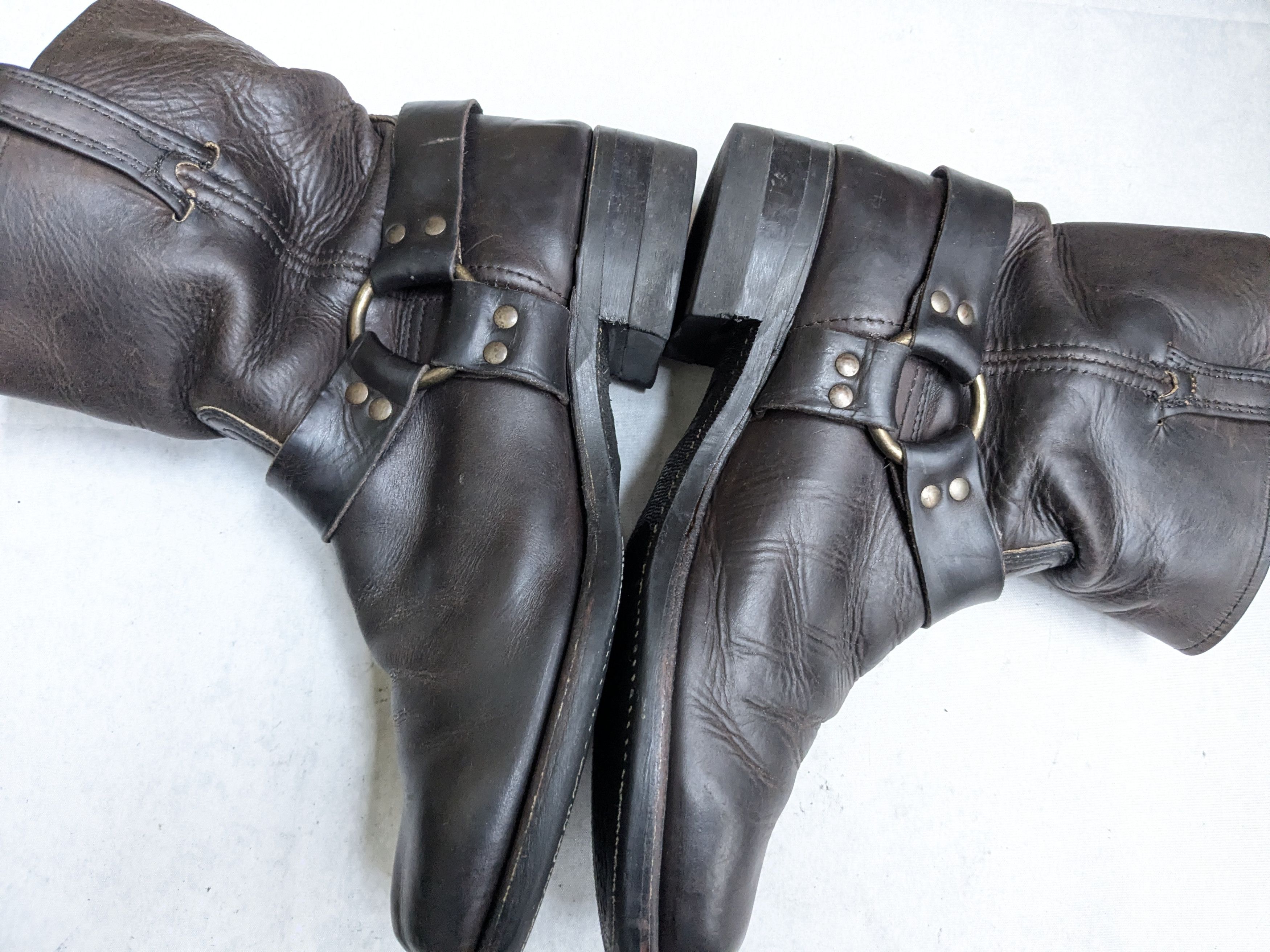 Frye Frye Harness Boots Brown 12 M Leather Strap Rubber Size US 12 / EU 45 - 16 Thumbnail