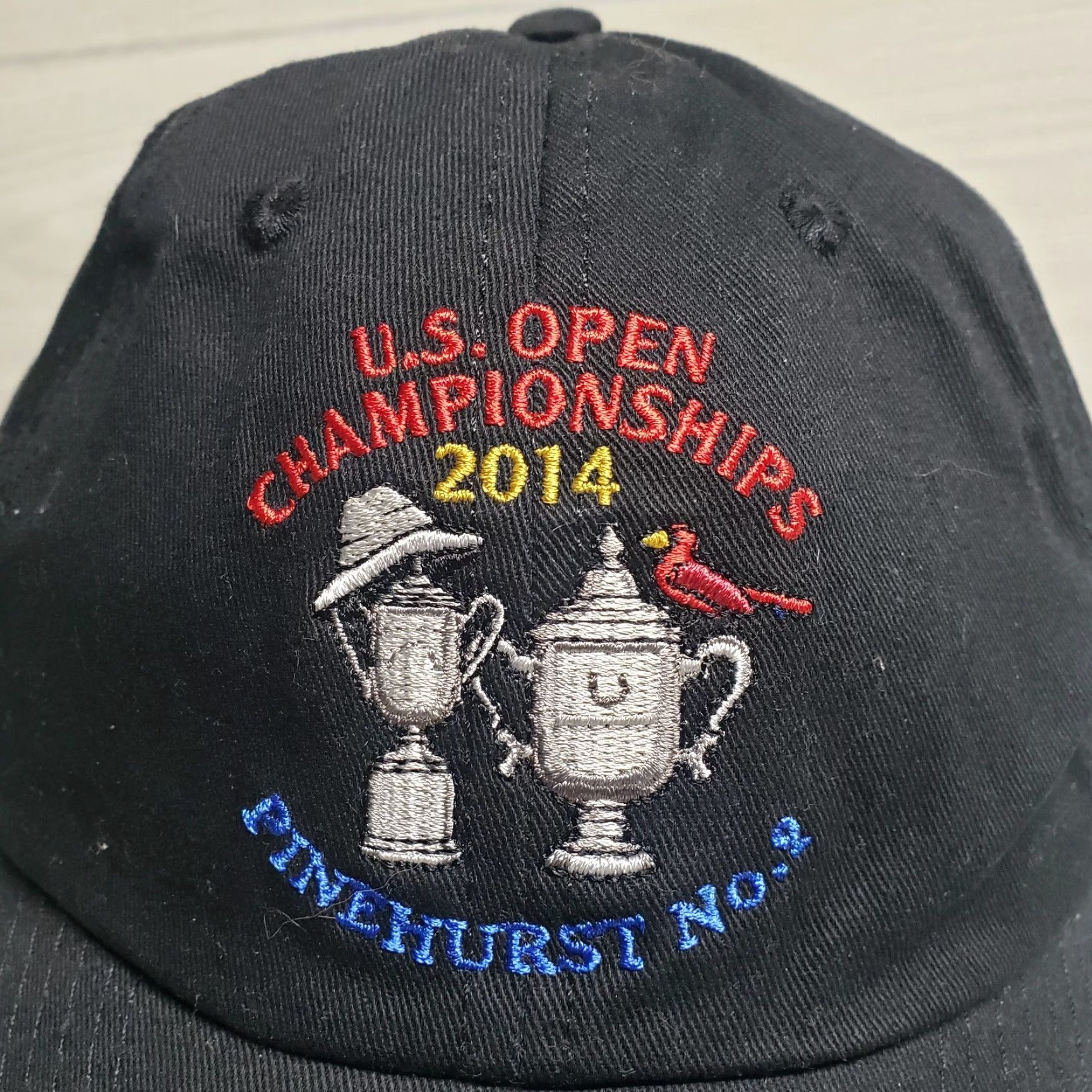 Vintage VINTAGE US Open Hat Baseball Cap One Size Black Mens Adults One Size Black Hat 2014 Championship Fans Football Football 2014 Mens Size ONE SIZE - 2 Thumbnail