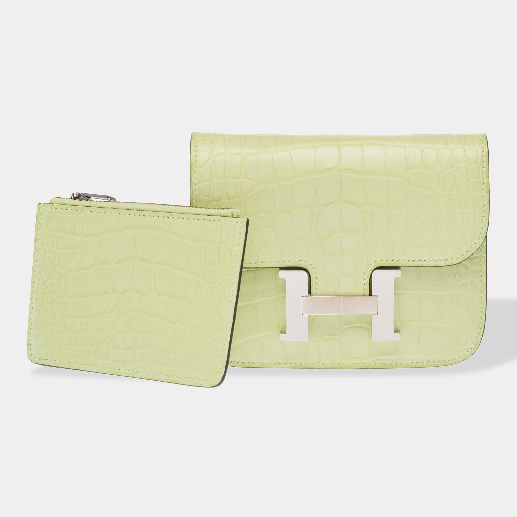 Hermes HERMES Constance Slim Belt Bag in Yellow Crocodile Leather Size ONE SIZE - 2 Thumbnail