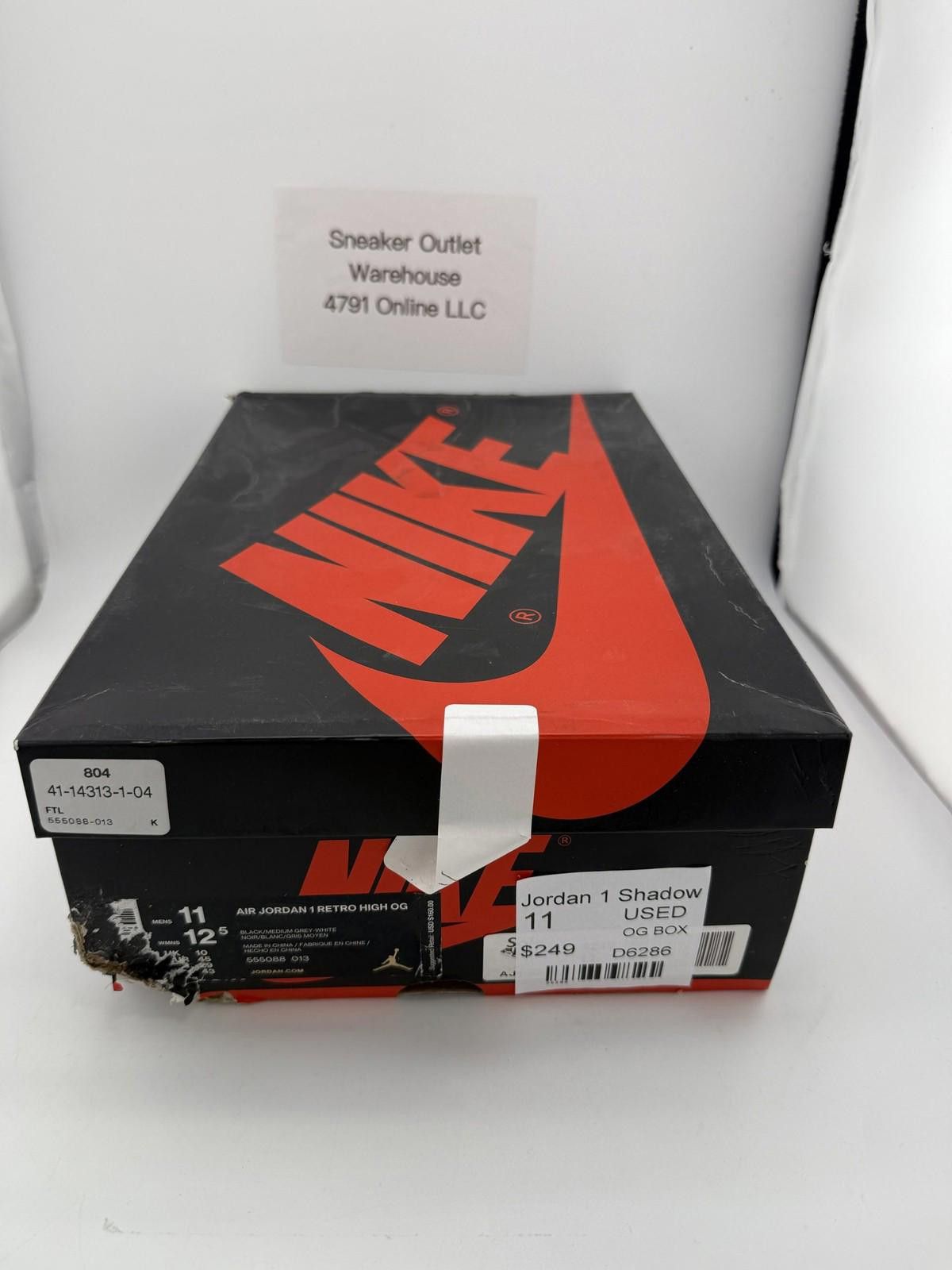 Nike Jordan 1 Shadow 11 Used OG Box Size US 11 / EU 44 - 8 Thumbnail