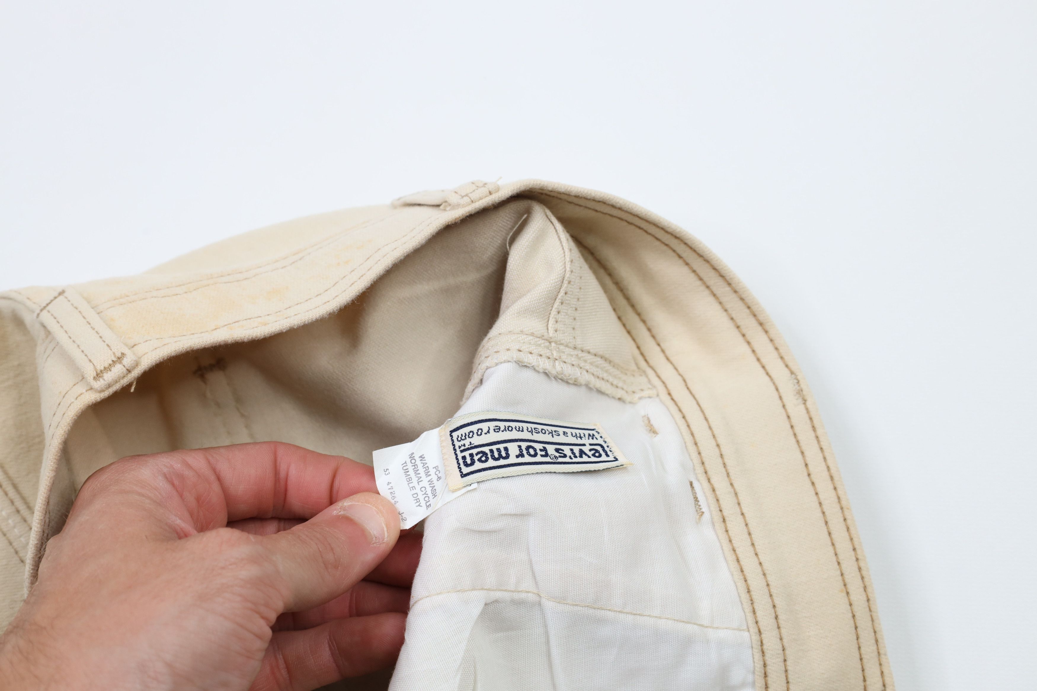 Levi's × Vintage Vintage 70s Levis Wide Leg Bell Bottoms Jeans Cream USA Size US 34 / EU 50 - 10 Thumbnail