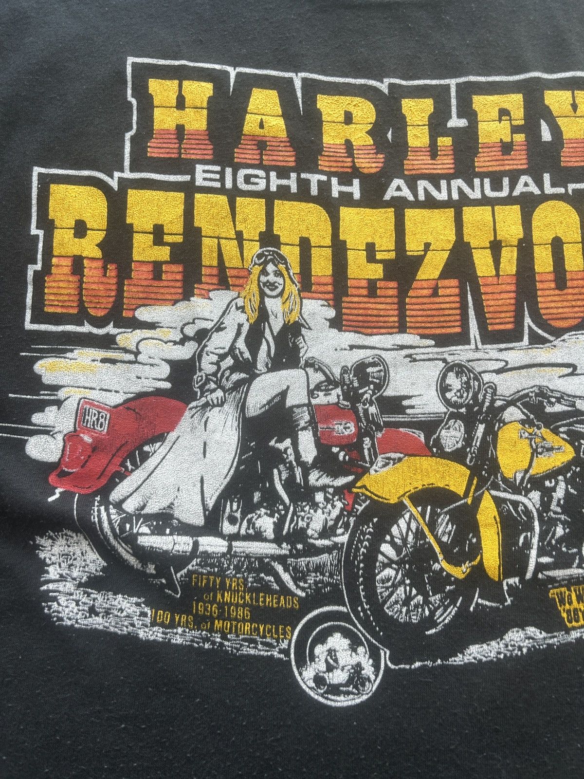 Harley Davidson × Vintage Vintage 80s Harley Davidson Rendezvous Graphic Tee Size US M / EU 48-50 / 2 - 5 Thumbnail