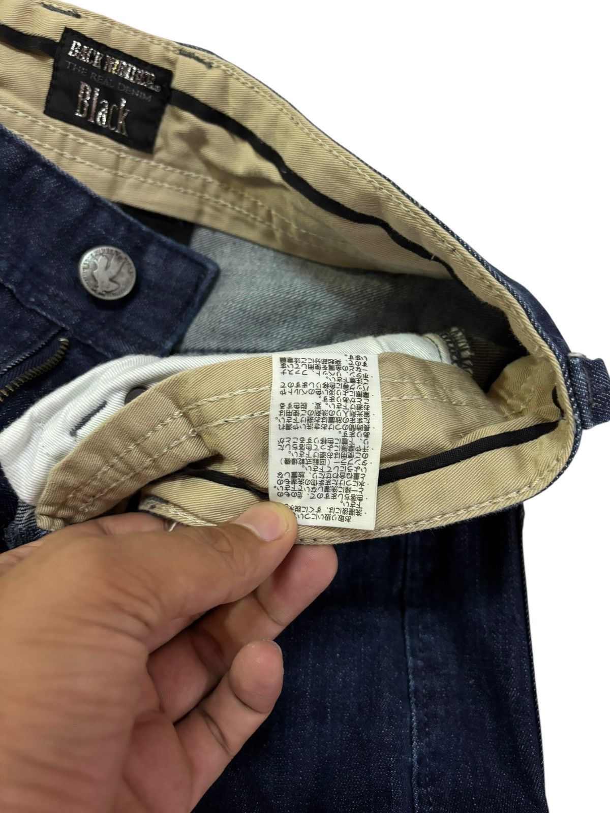 Japanese Brand Vtg BLACK by Back Number Japan Curved Jeans Size US 33 - 6 Thumbnail