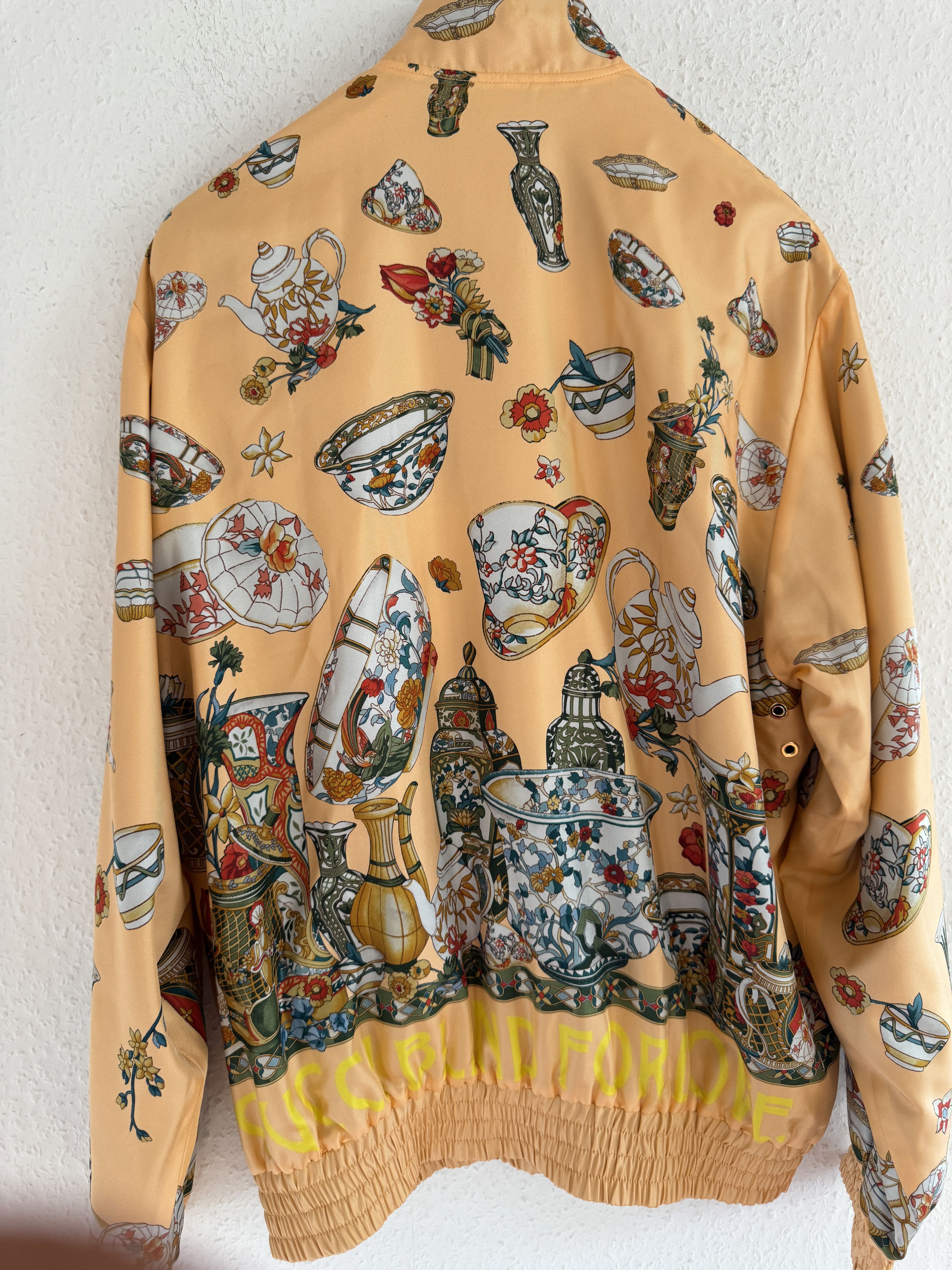 Gucci 1of1 SAMPLE Ceramic Print Silk Track Jacket Size US L / EU 52-54 / 3 - 18 Thumbnail