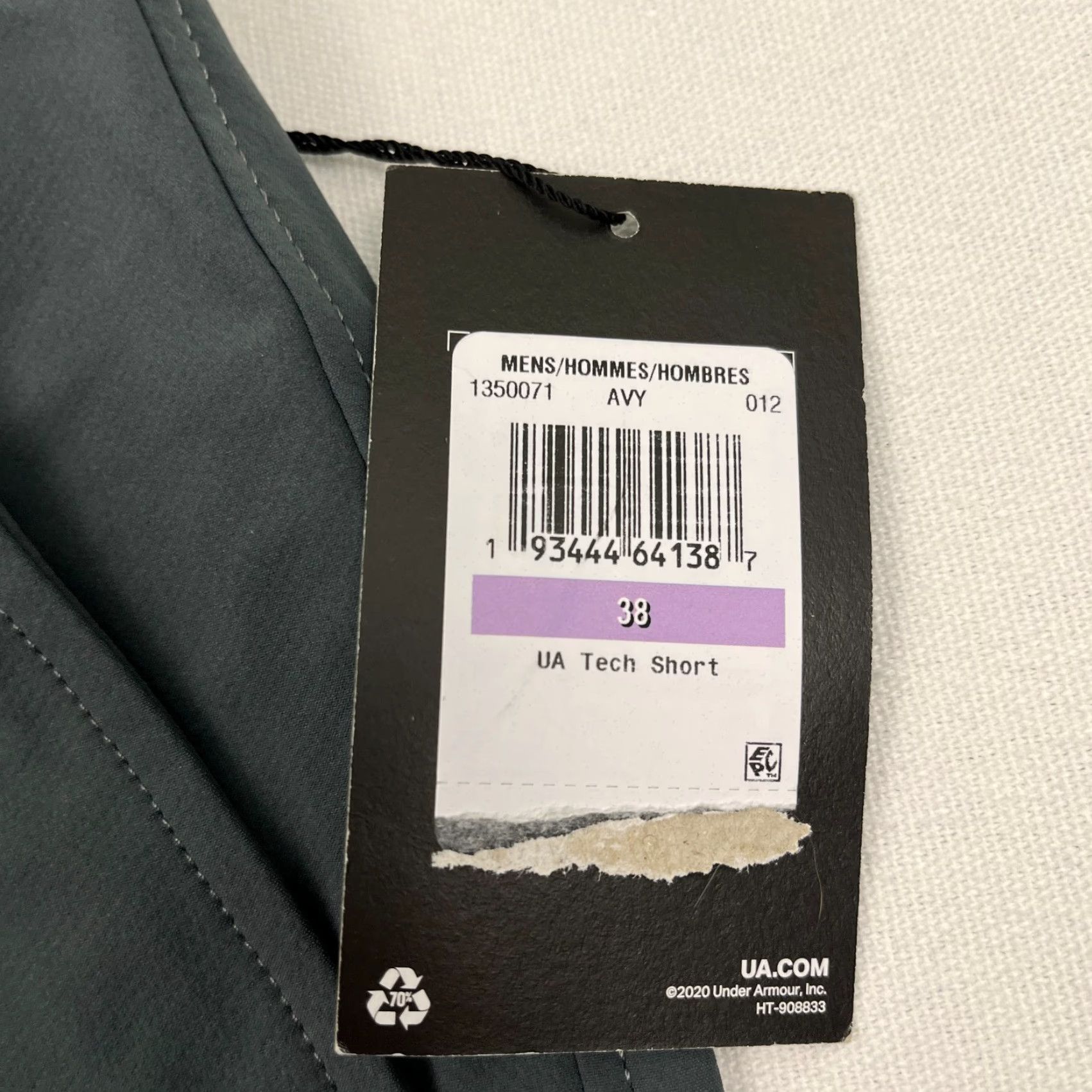 Under Armour Under Armour UA Tech Shorts Men 38 x 10" Gray Chino Stretch Performance Golf Casual Pockets Belt Loop Logo Regular Size US 38 / EU 54 - 3 Thumbnail