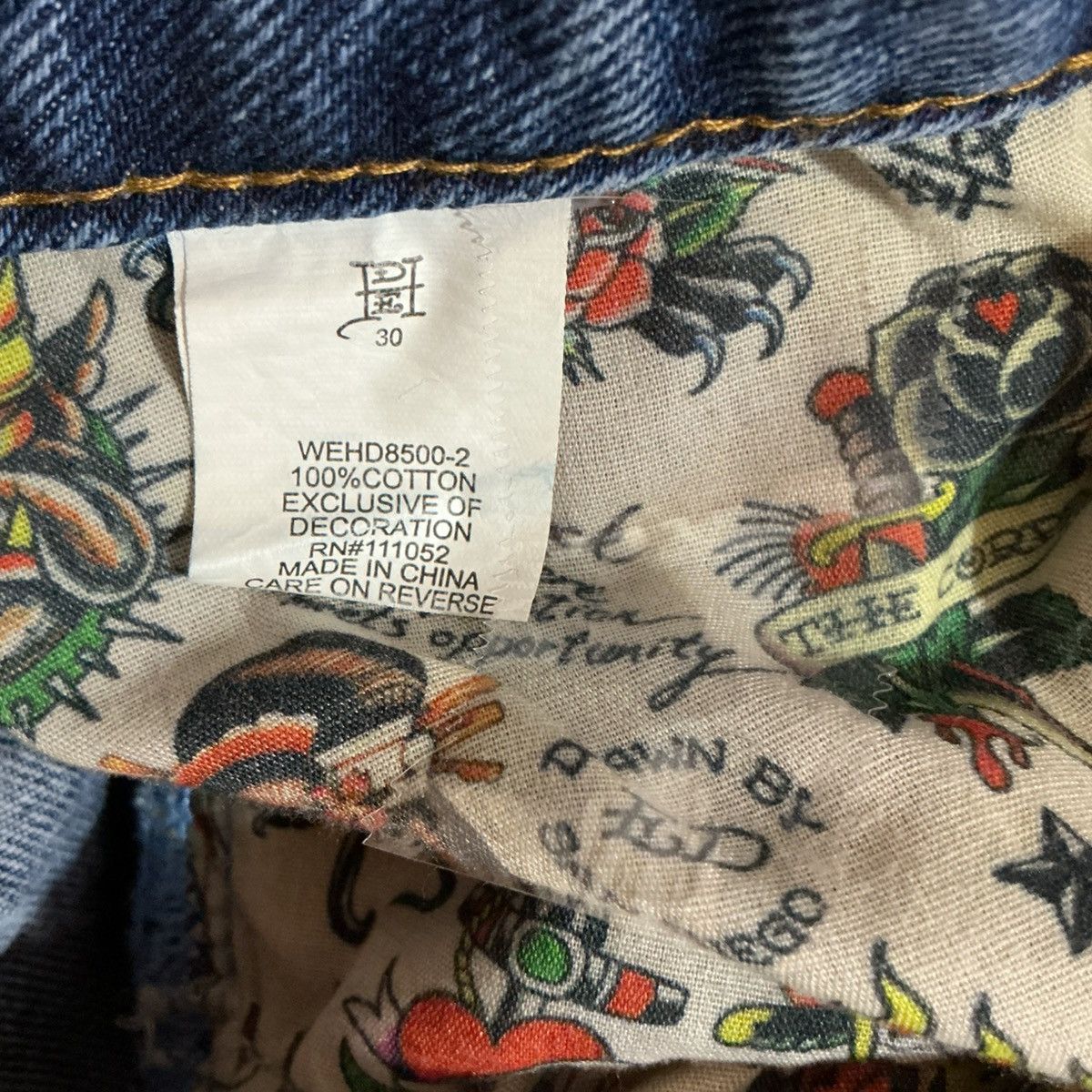 Ed Hardy Ed Hardy Jeans Men’s Size 30 Wide Leg Graphic Y2K Streetwear Size US 30 / EU 46 - 7 Thumbnail