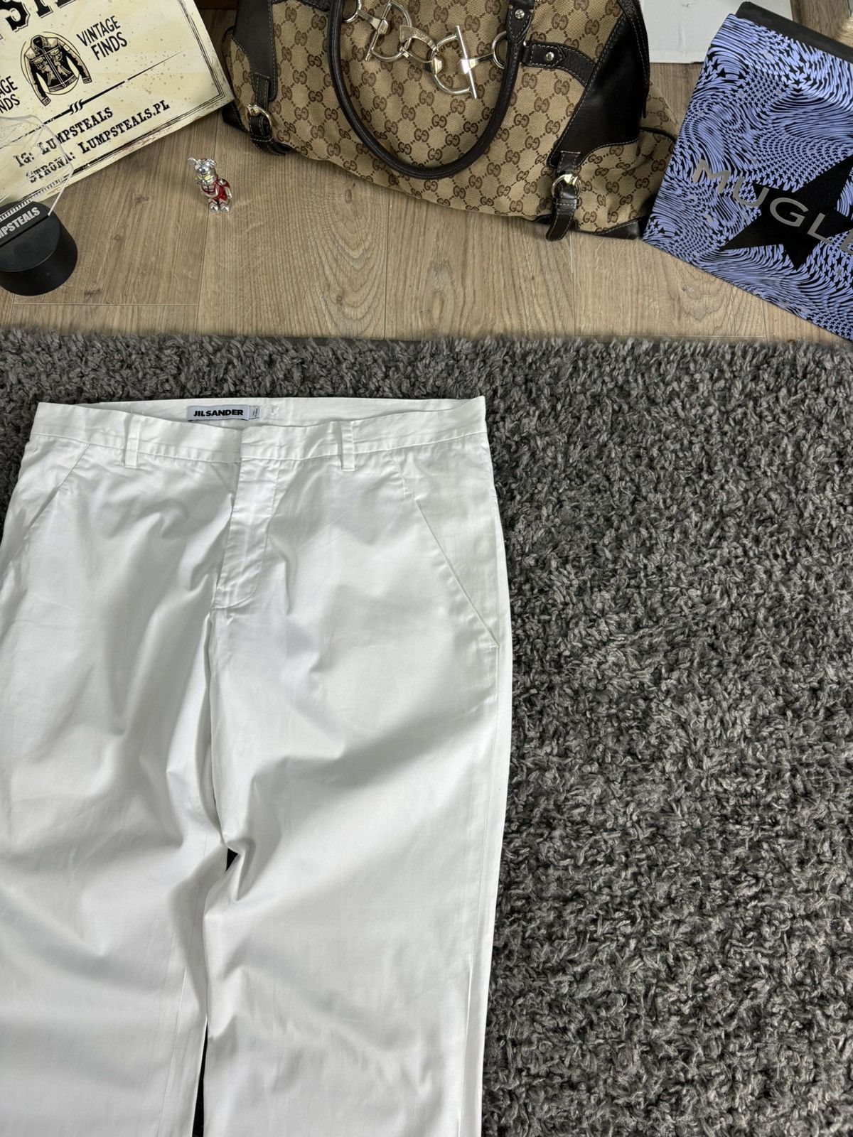 Jil Sander × Vintage 2000s Vintage Jil Sander Pants Light Wide Leg White Luxury Size 30" / US 8 / IT 44 - 4 Thumbnail
