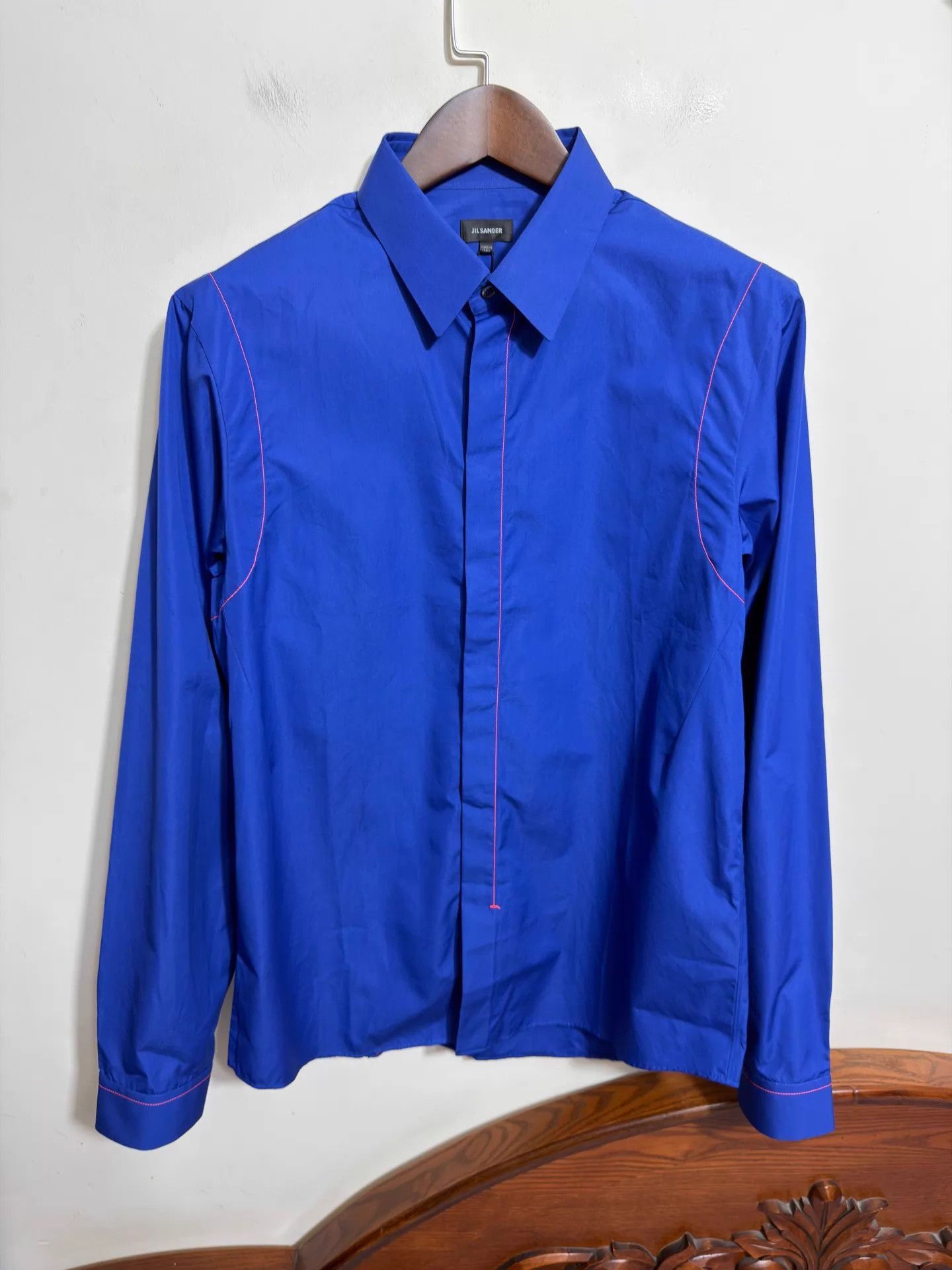 Jil Sander Blue Long Sleeve Button-Up Shirt Size US L / EU 52-54 / 3 - 1 Thumbnail