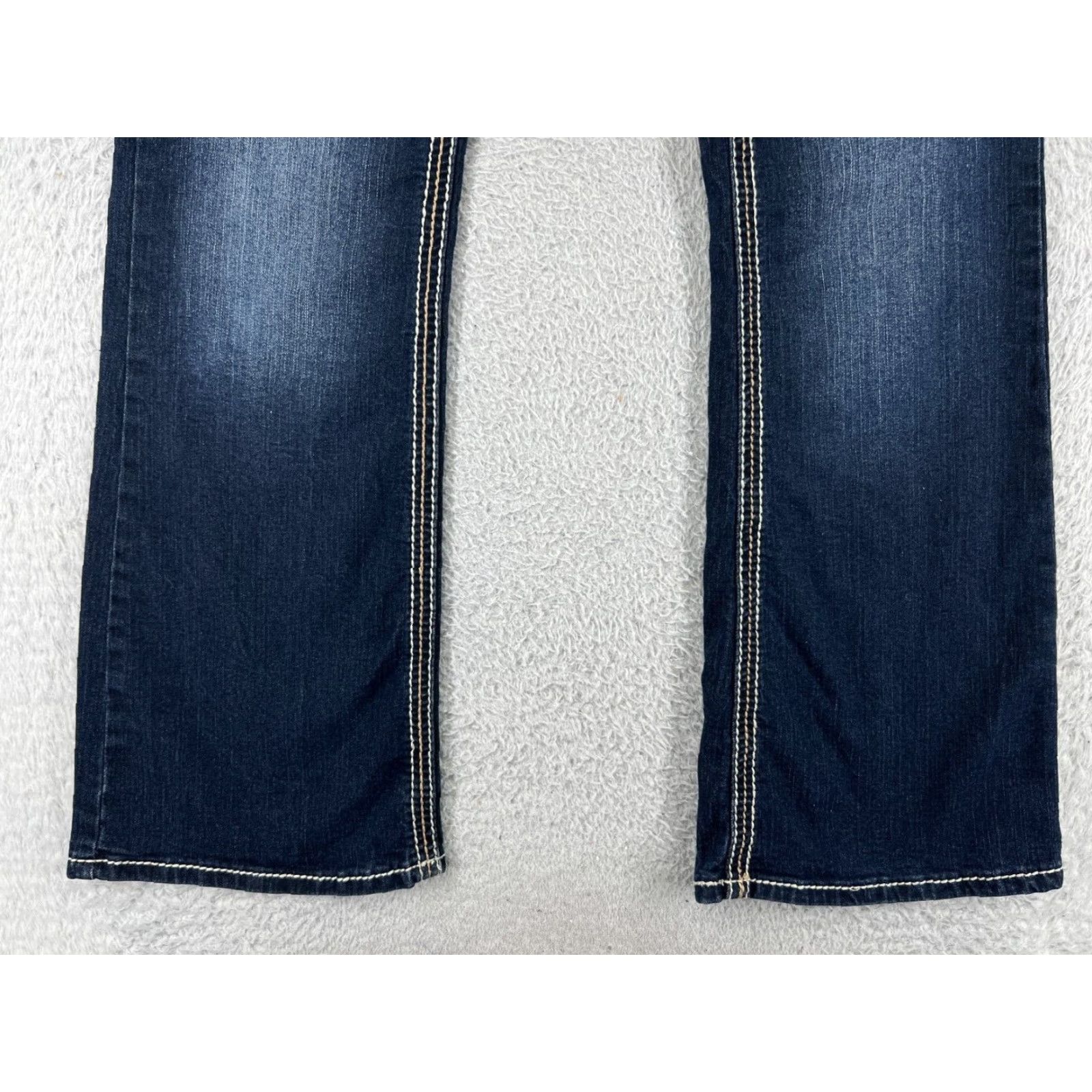 Denime Twentyone Black Jeans Women 11 Bootcut Denim Blue Distressed Stretch 5-Pocket Rise Low Inseam 31 in Regular Size Type: Regular Size 32" / US 10 / IT 46 - 7 Thumbnail