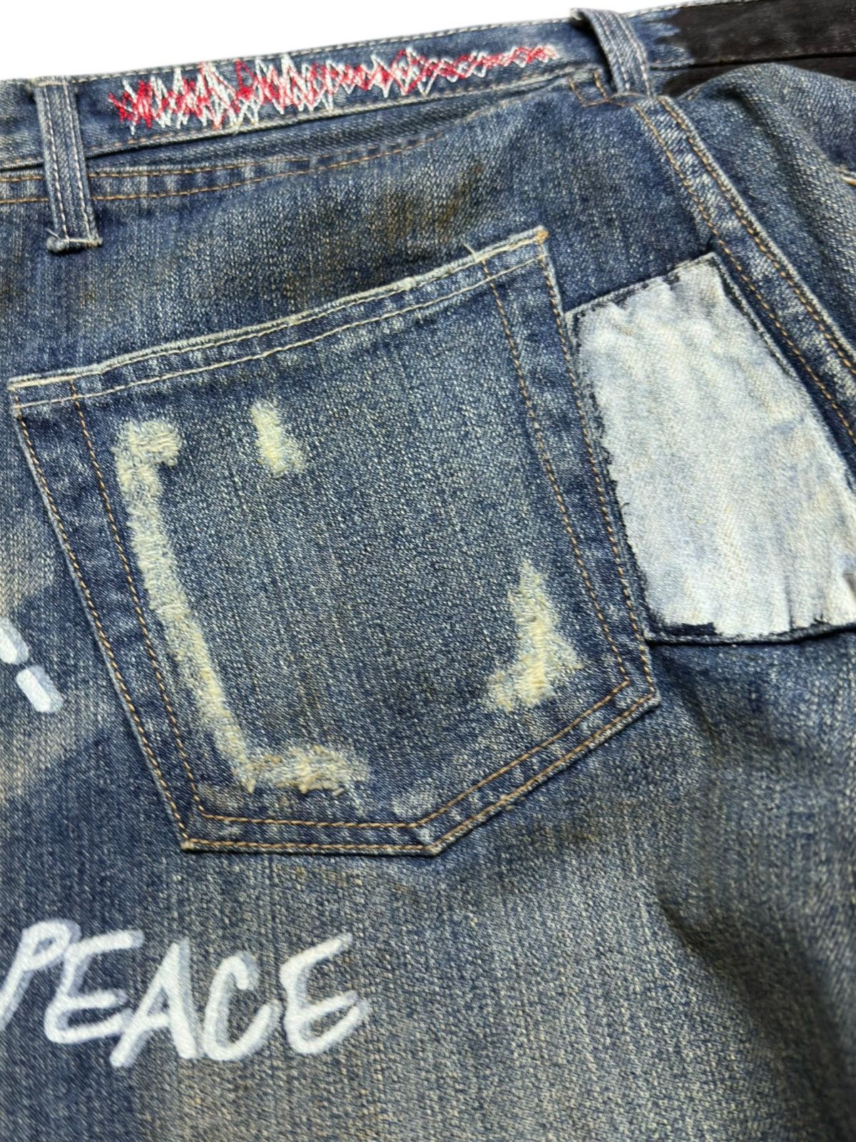 Antihero Vintage Antinero Whiskers Mudwash Sashiko Boro Denim Size US 32 / EU 48 - 6 Thumbnail