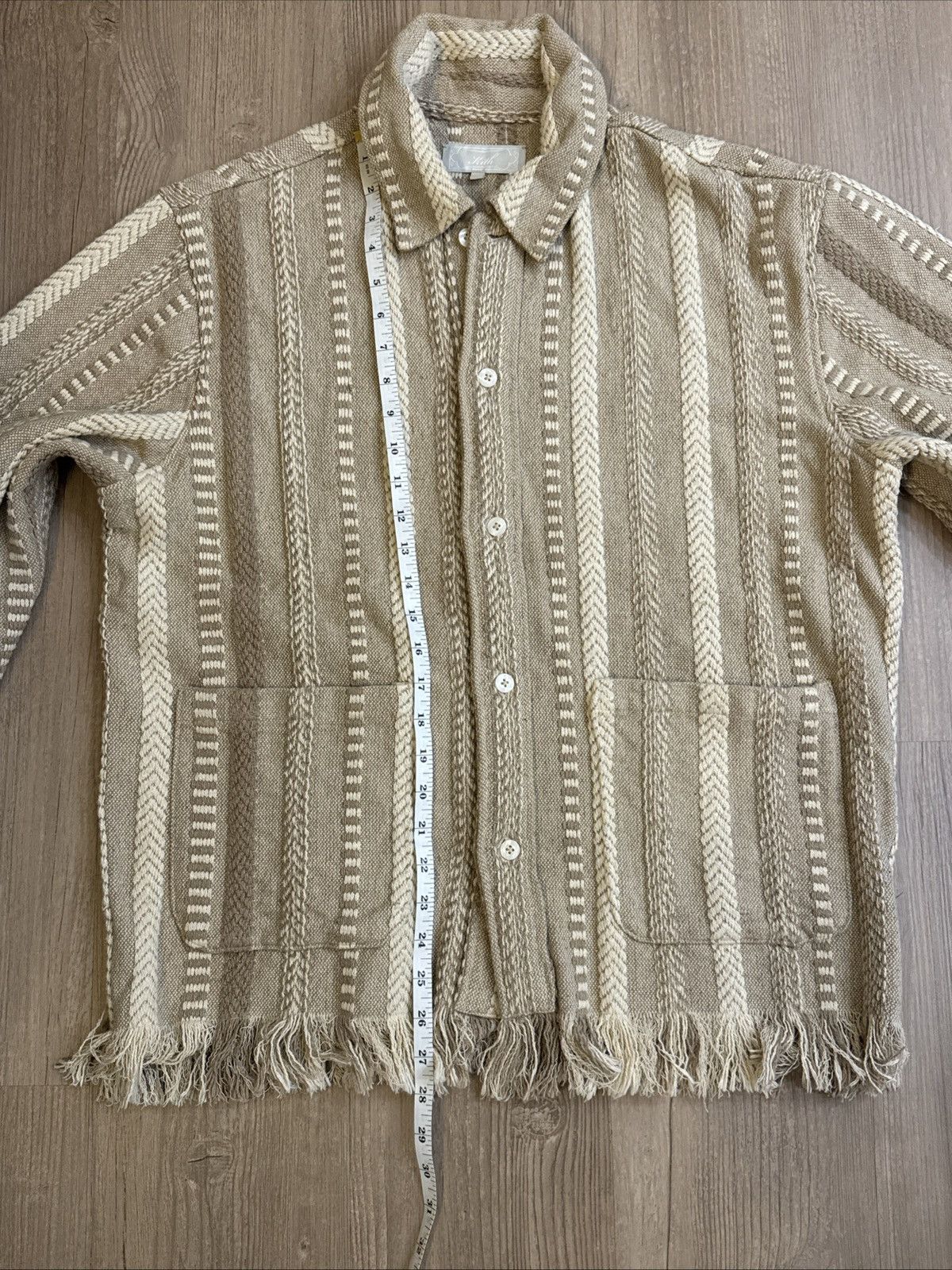 Kith Kith Mixed Stripe Tweed Boxy Overshirt Creme Sz S Size US S / EU 44-46 / 1 - 8 Thumbnail