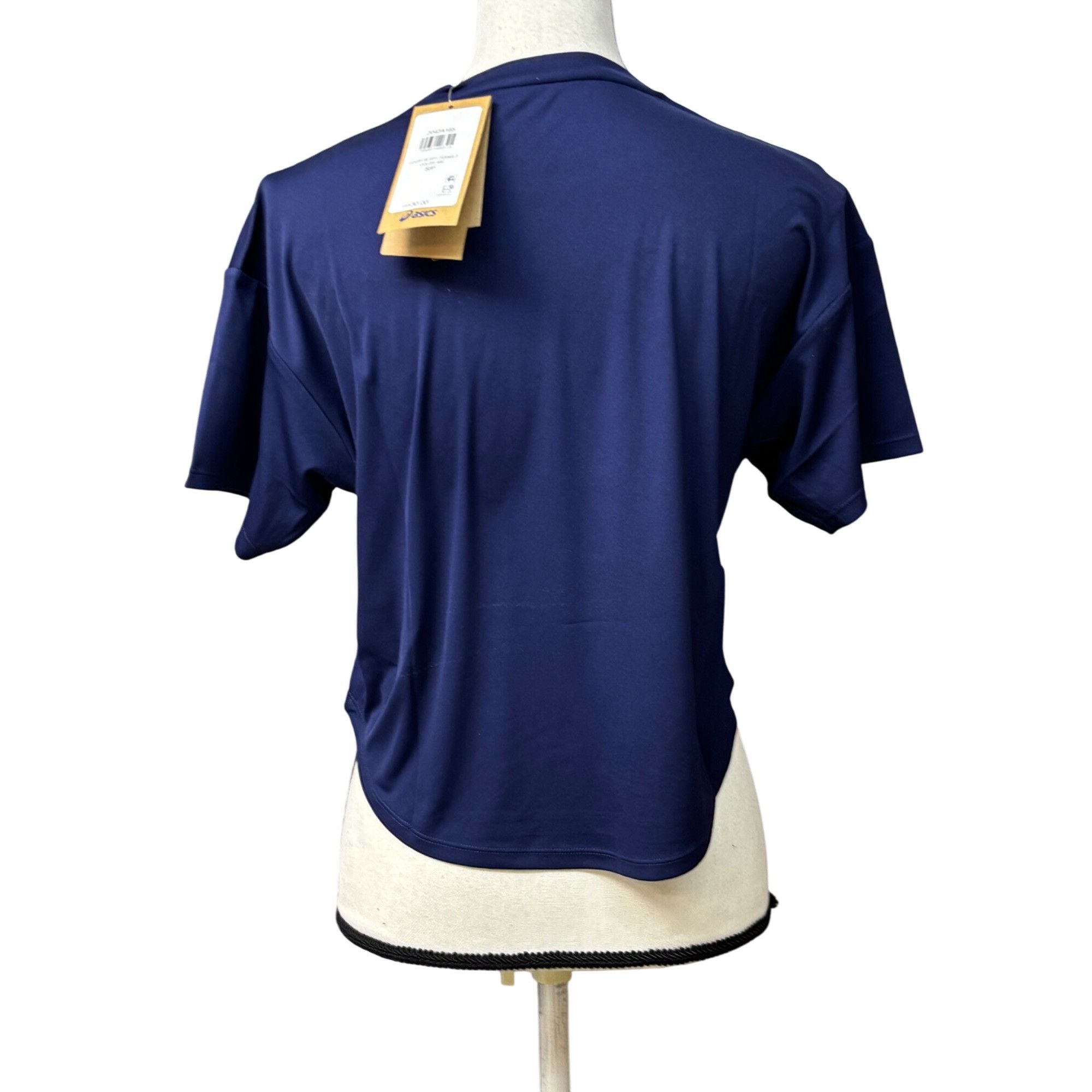 Asics ASICS Women's Court Graphic Cropped Tennis Tee, Navy, S Size S / US 4 / IT 40 - 5 Thumbnail