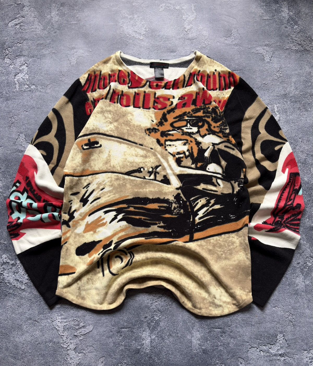 Custo Barcelona Vintage Custo Barcelona All Over Print Y2K Wool Sweater Rare Size M / US 6-8 / IT 42-44 - 1 Thumbnail
