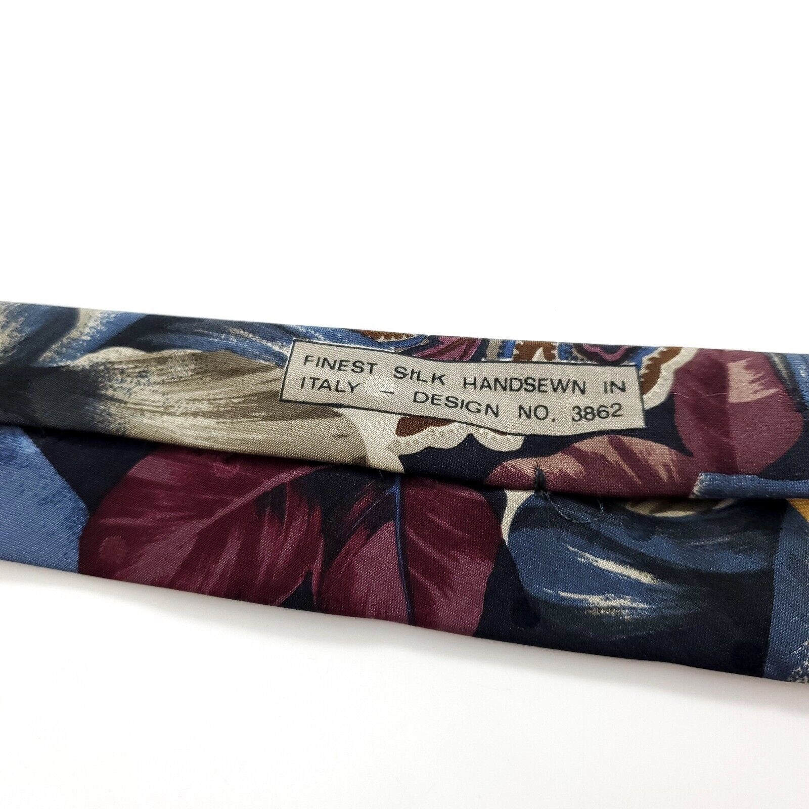 Robert Talbott Robert Talbott Omaggio Floral Print Blue Red Wide Silk Tie Size ONE SIZE - 4 Thumbnail