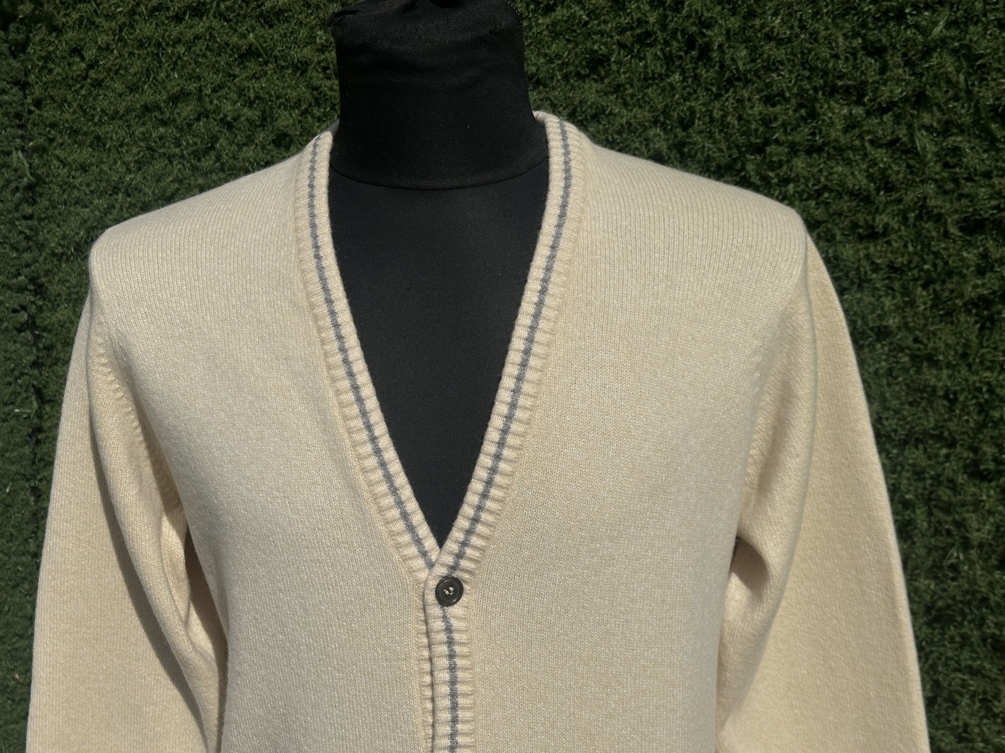 Loro Piana Knit Loro Piana 100% Cashmere Contrast Trim Cardigan 50 IT Size US M / EU 48-50 / 2 - 3 Thumbnail