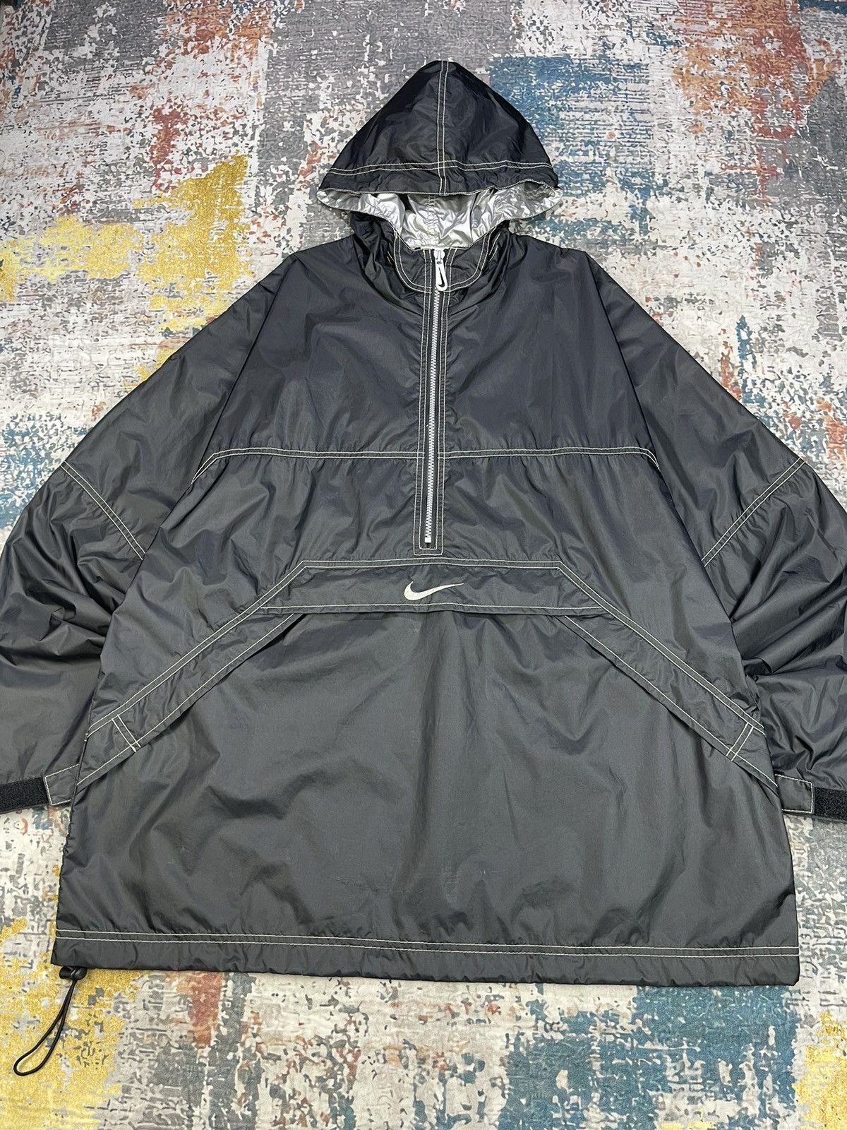 Nike Vintage 90s Nike Swoosh Anorak Back Hit Windbreaker Size US XL / EU 56 / 4 - 3 Thumbnail