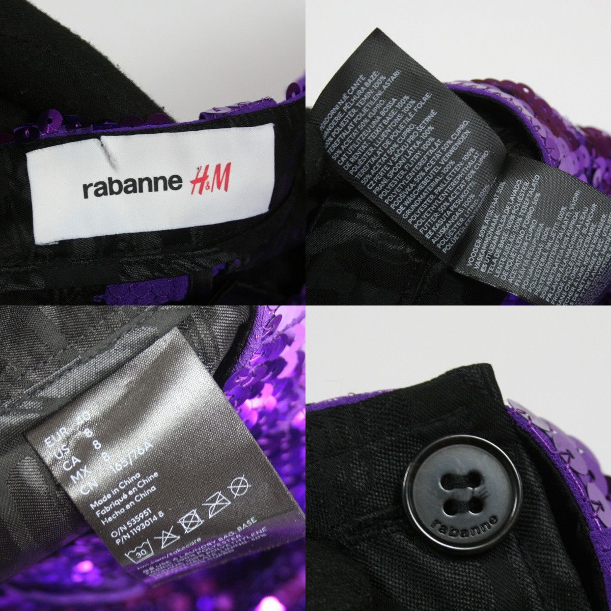 H&M × Paco Rabanne F/W23 Sequin Disc Payets Flared Pants Size 30" / US 8 / IT 44 - 8 Thumbnail