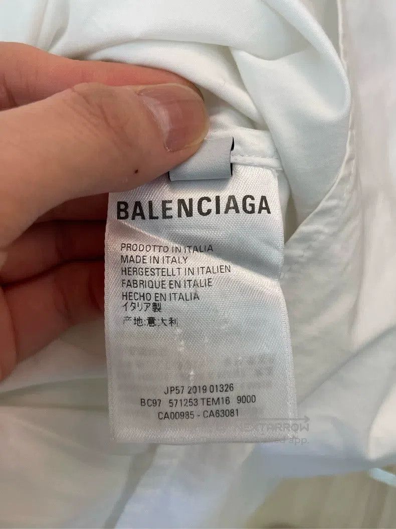 Balenciaga Balenciaga White and Blue Back Logo Shirt, Size 36 Size XS / US 0-2 / IT 36-38 - 5 Thumbnail