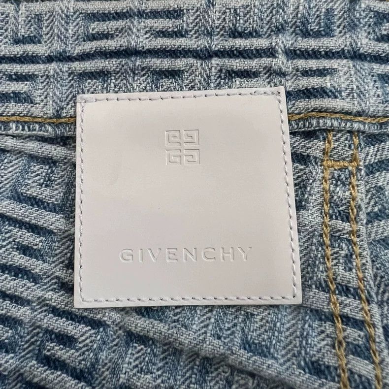 Givenchy Givenchy SizeM Light Blue Logo Jacquard Denim Pants Size US 30 / EU 46 - 4 Thumbnail