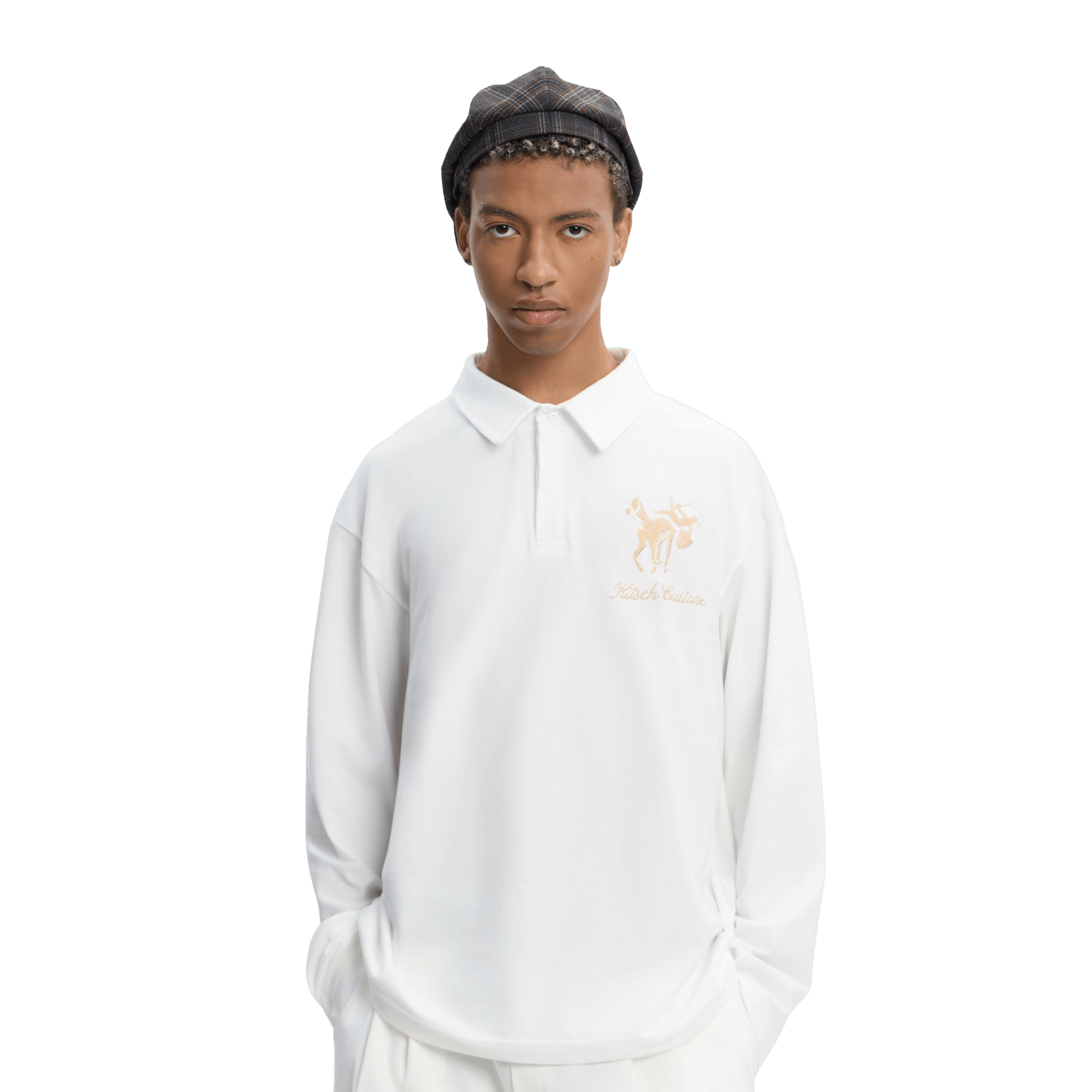 Other katch Kitsch Culture Polo Collar Long Sleeve - Cream Size US M / EU 48-50 / 2 - 1 Thumbnail