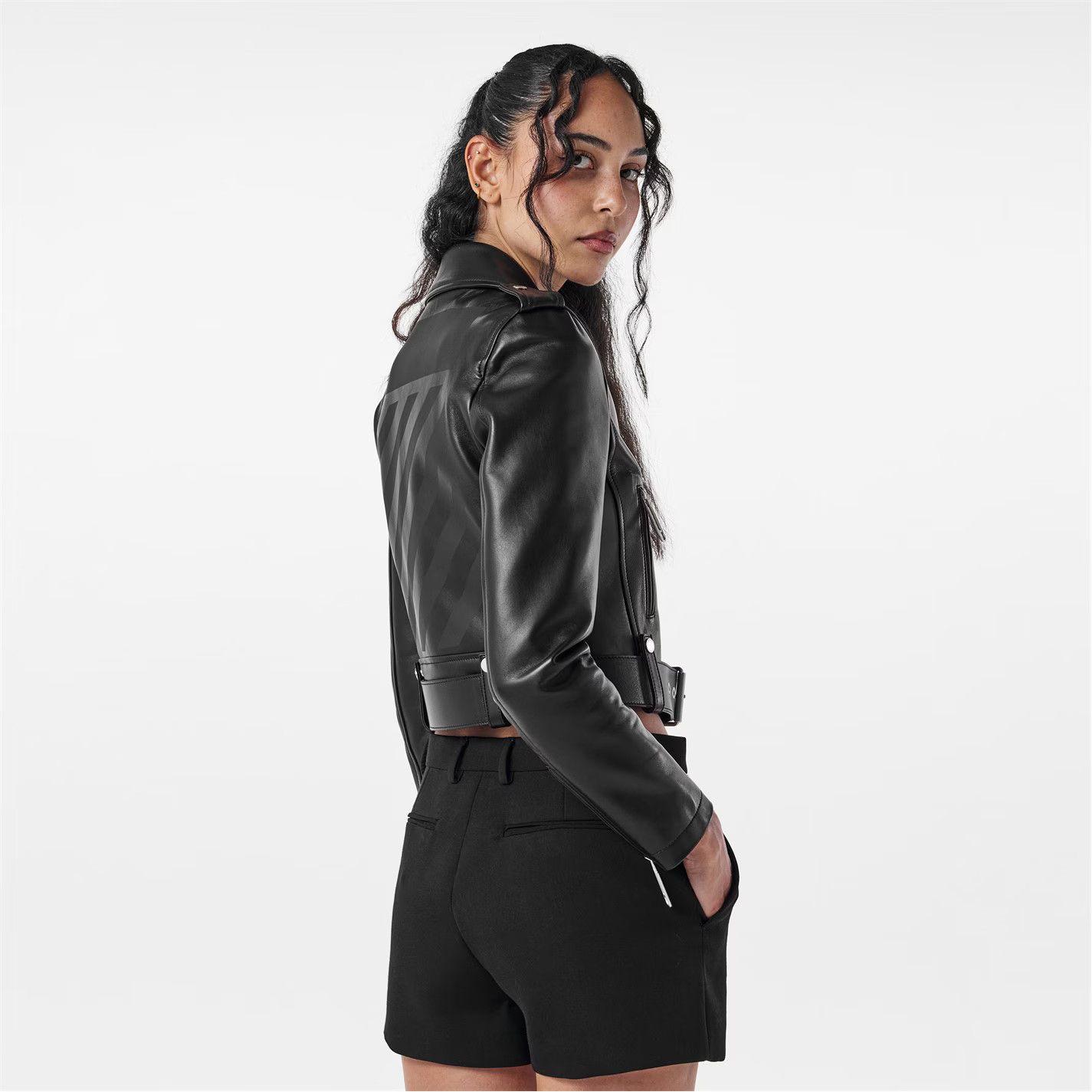 Off-White o1y1125 Biker Jacket in Black Size S / US 4 / IT 40 - 4 Thumbnail