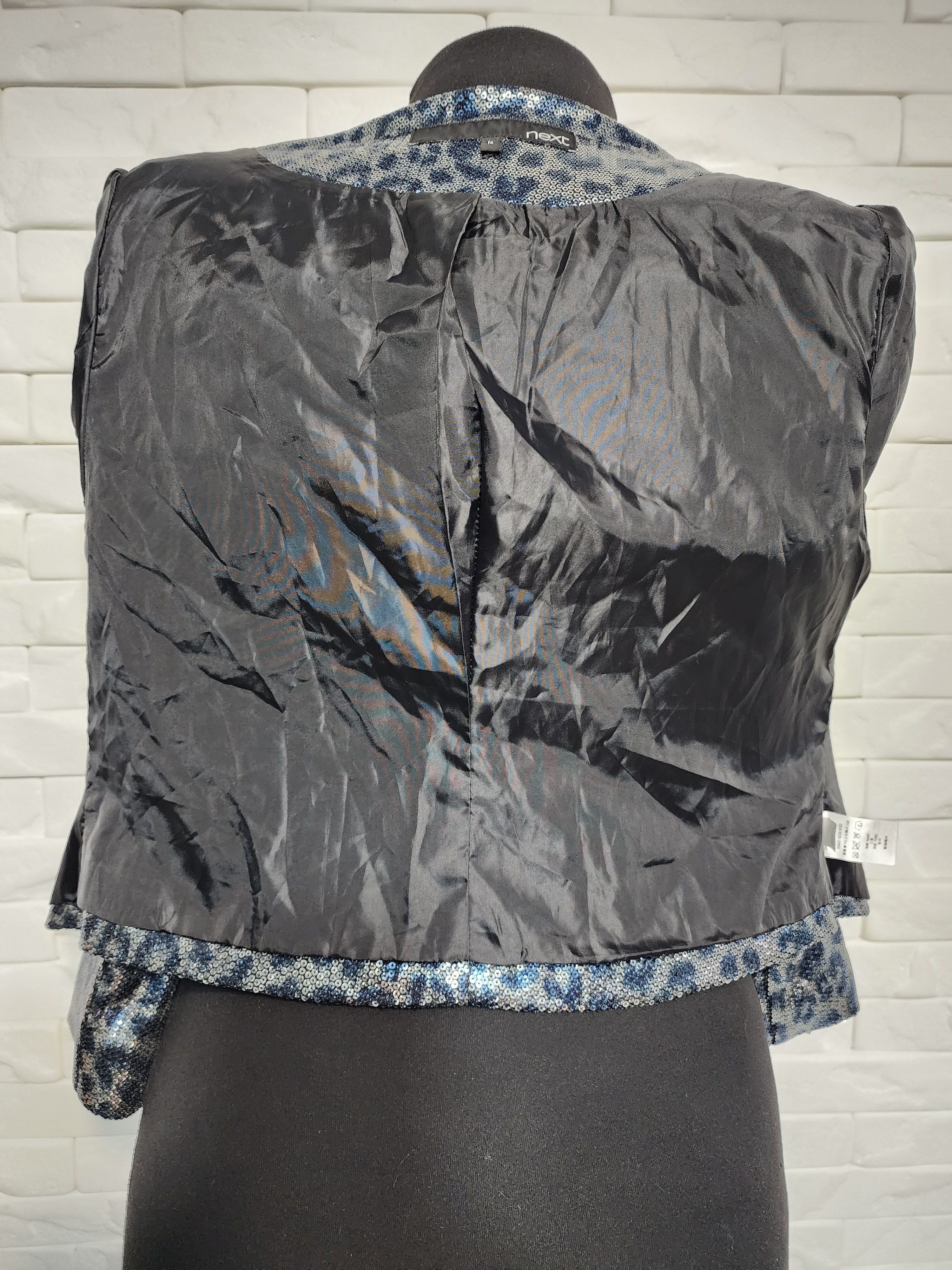 NEXT Silver-Blue Jacket With Sequins: Women's Blue Blazer Size M / US 6-8 / IT 42-44 - 10 Thumbnail