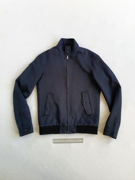 Sandro Harrington Jacket Waist Length Cotton Linen Dark Navy