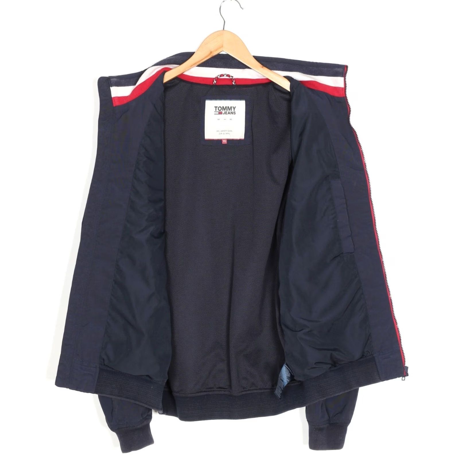 Tommy Hilfiger TOMMY HILFIGER JEANS Bomber Jacket Men XL Blue Canvas Regular Zip Jacket MJ6619 Size US 36 / EU 52 - 4 Thumbnail