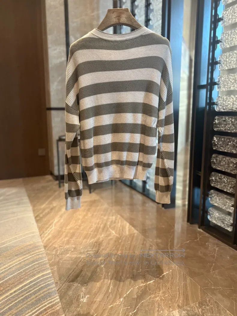 Brunello Cucinelli Brunello Cucinelli Striped knit top Size S / US 4 / IT 40 - 2 Thumbnail