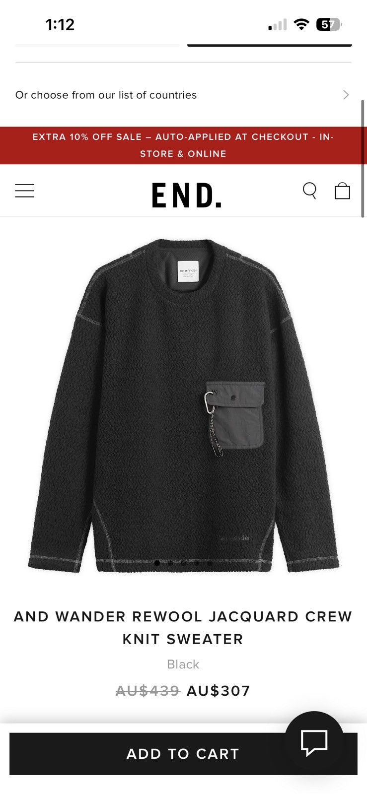 And Wander AND WANDER - REWOOL JACQUARD CREW KNIT SWEATER Size US M / EU 48-50 / 2 - 6 Thumbnail